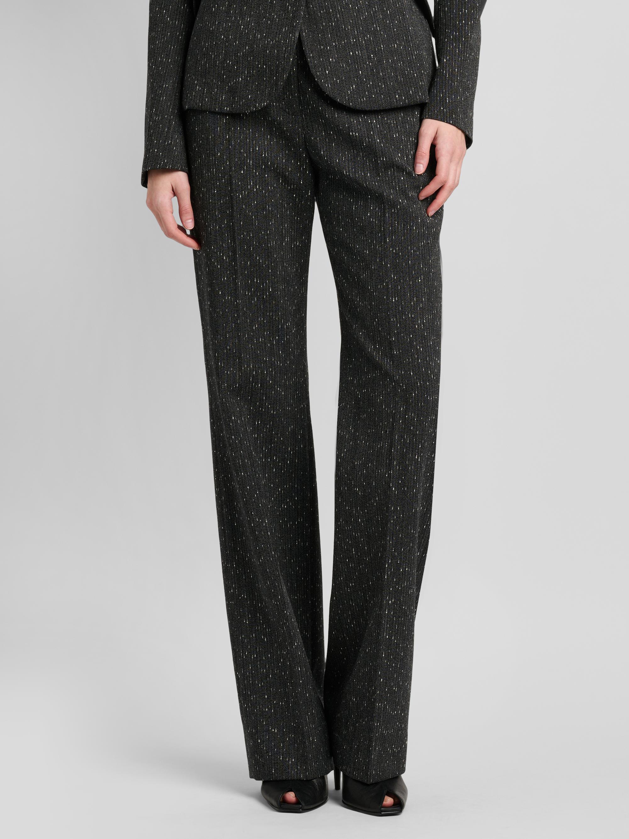 McQueen Women's Speckled Wool Slim-Fit Straight-Leg Trousers - Grey | Thumbnail 3