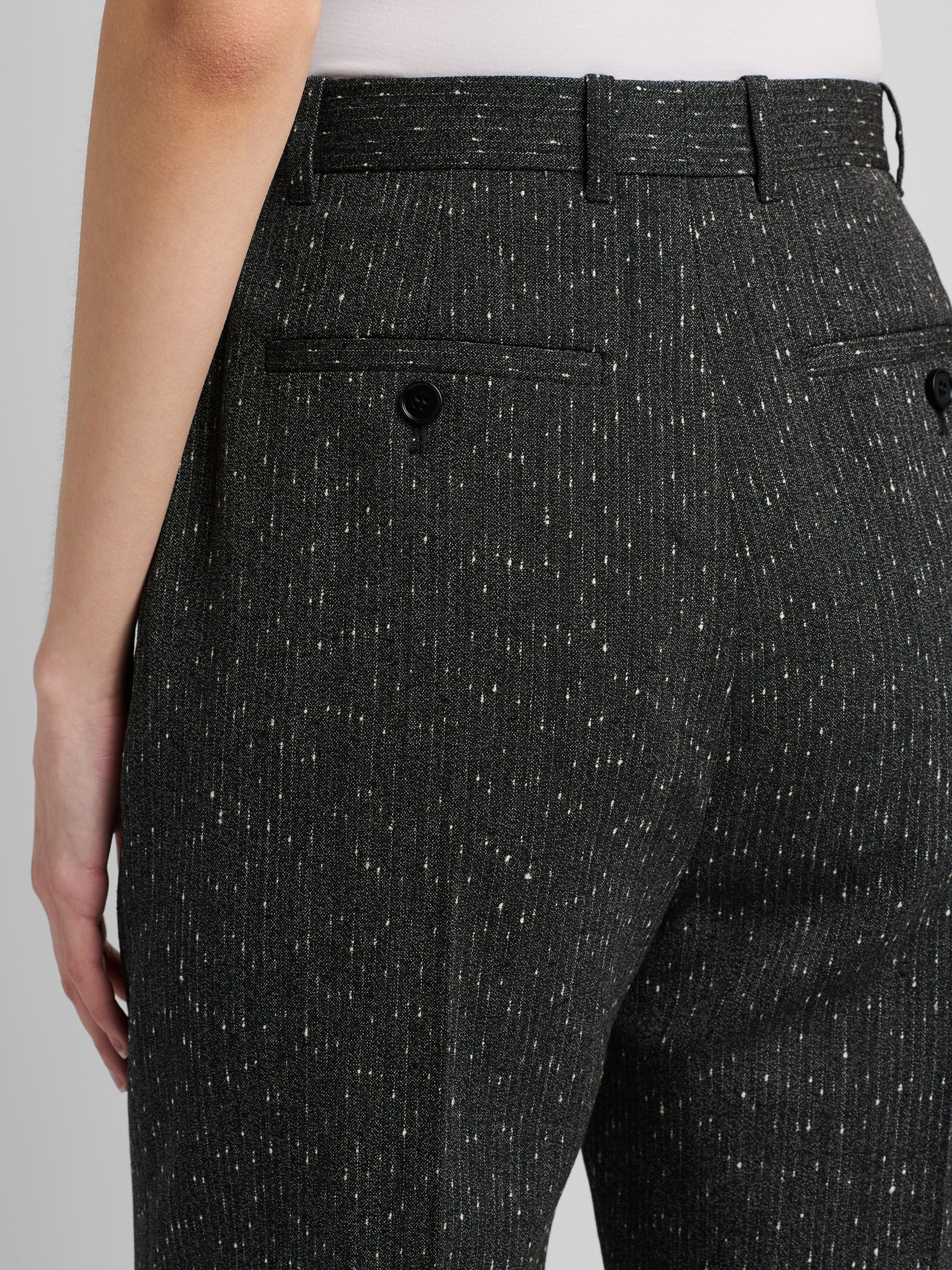 McQueen Women's Speckled Wool Slim-Fit Straight-Leg Trousers - Grey | Thumbnail 6