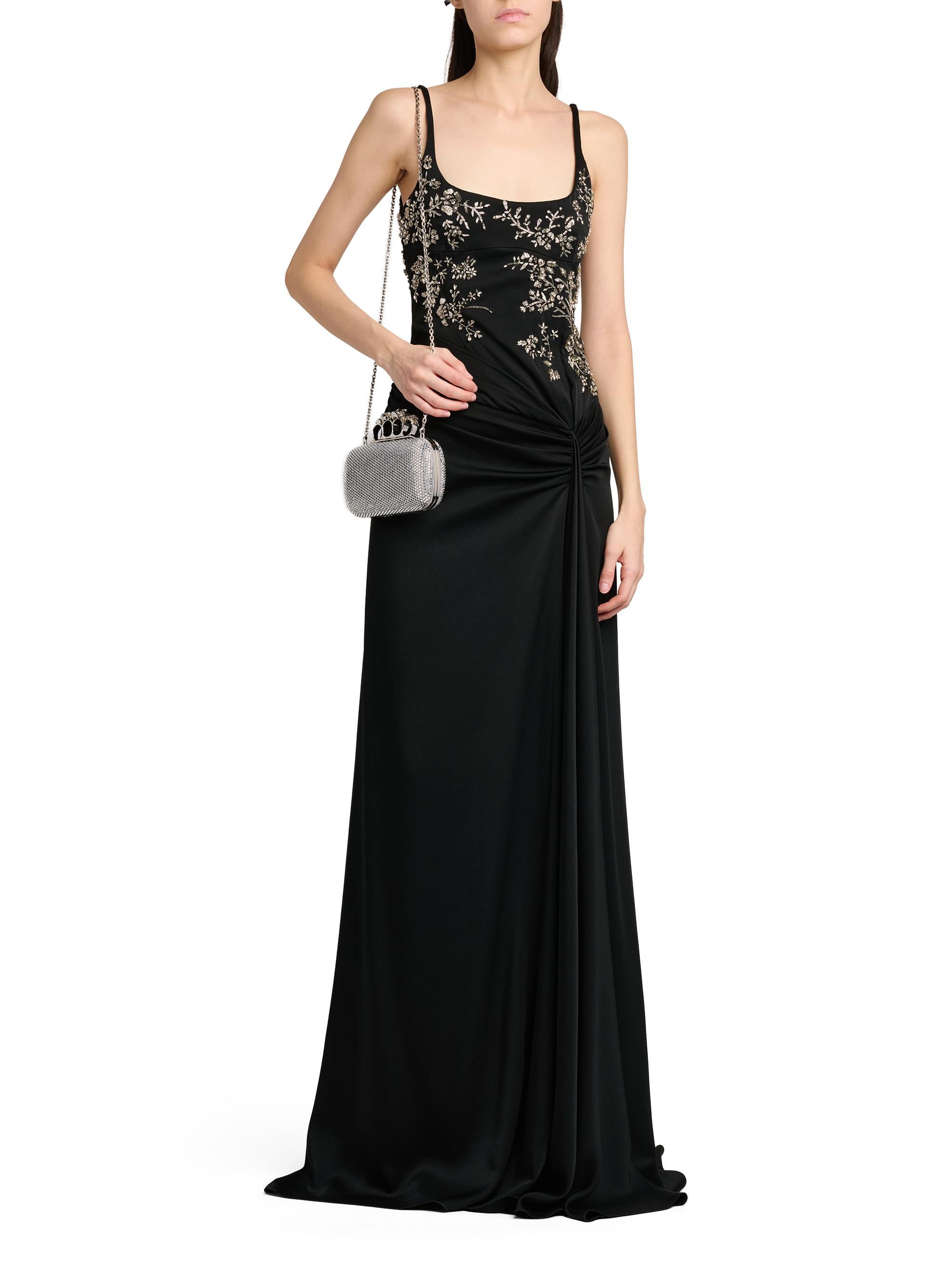 McQueen Women's Embellished Skull Leather Clutch - Lead | Thumbnail 3