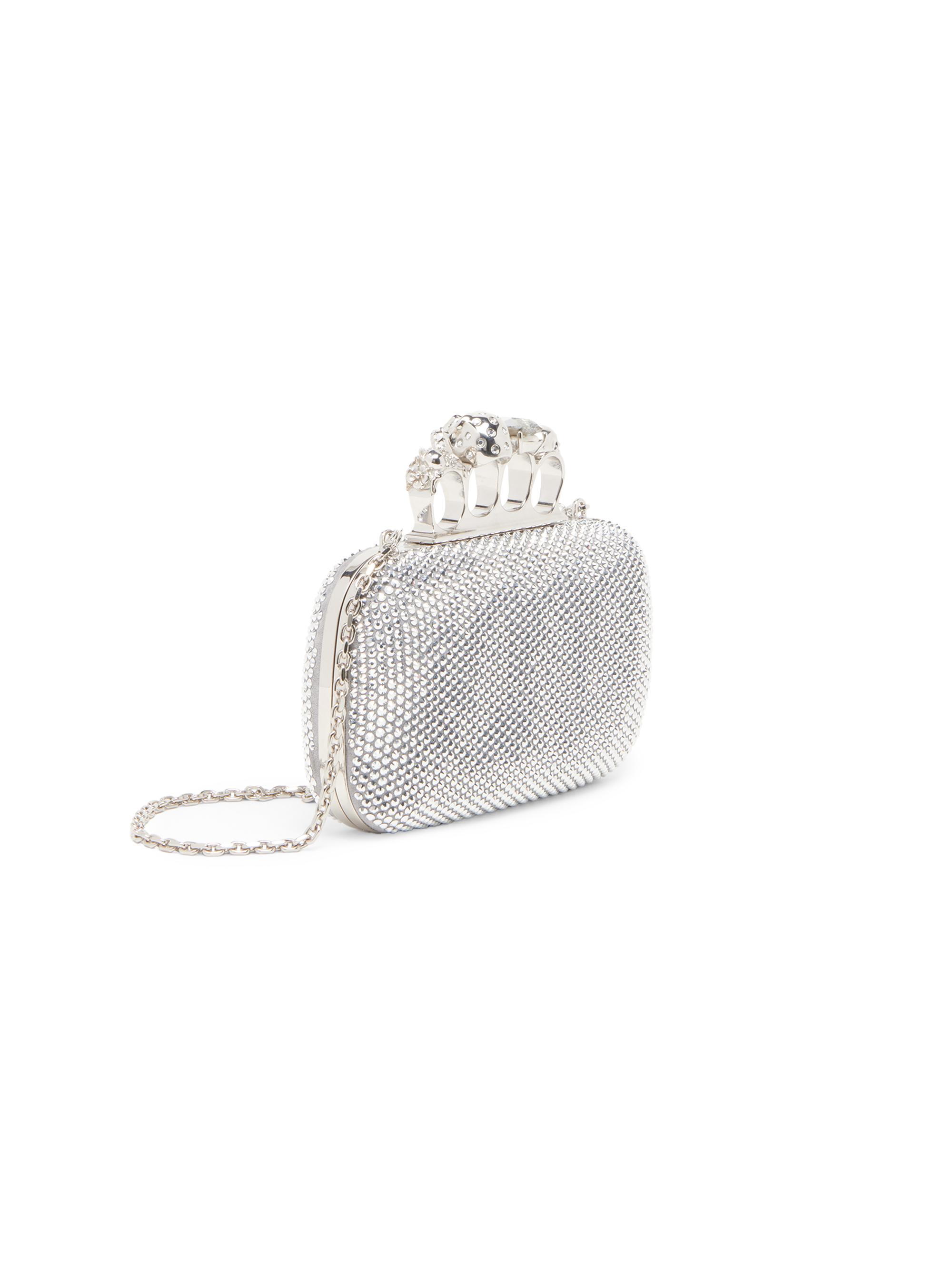 McQueen Women's Embellished Skull Leather Clutch - Lead | Thumbnail 5
