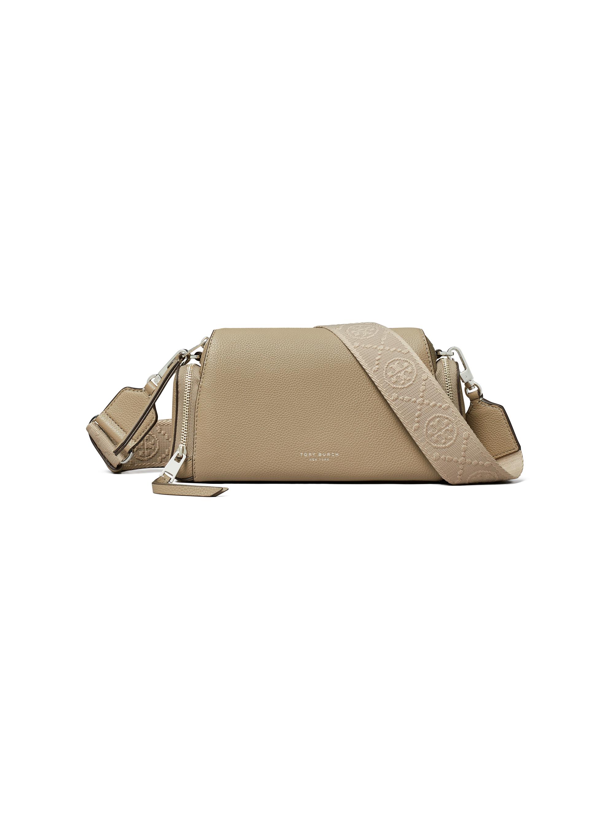 Tory Burch Women's Perry Voyager Leather Crossbody Bag - Soft Cement | Thumbnail 6