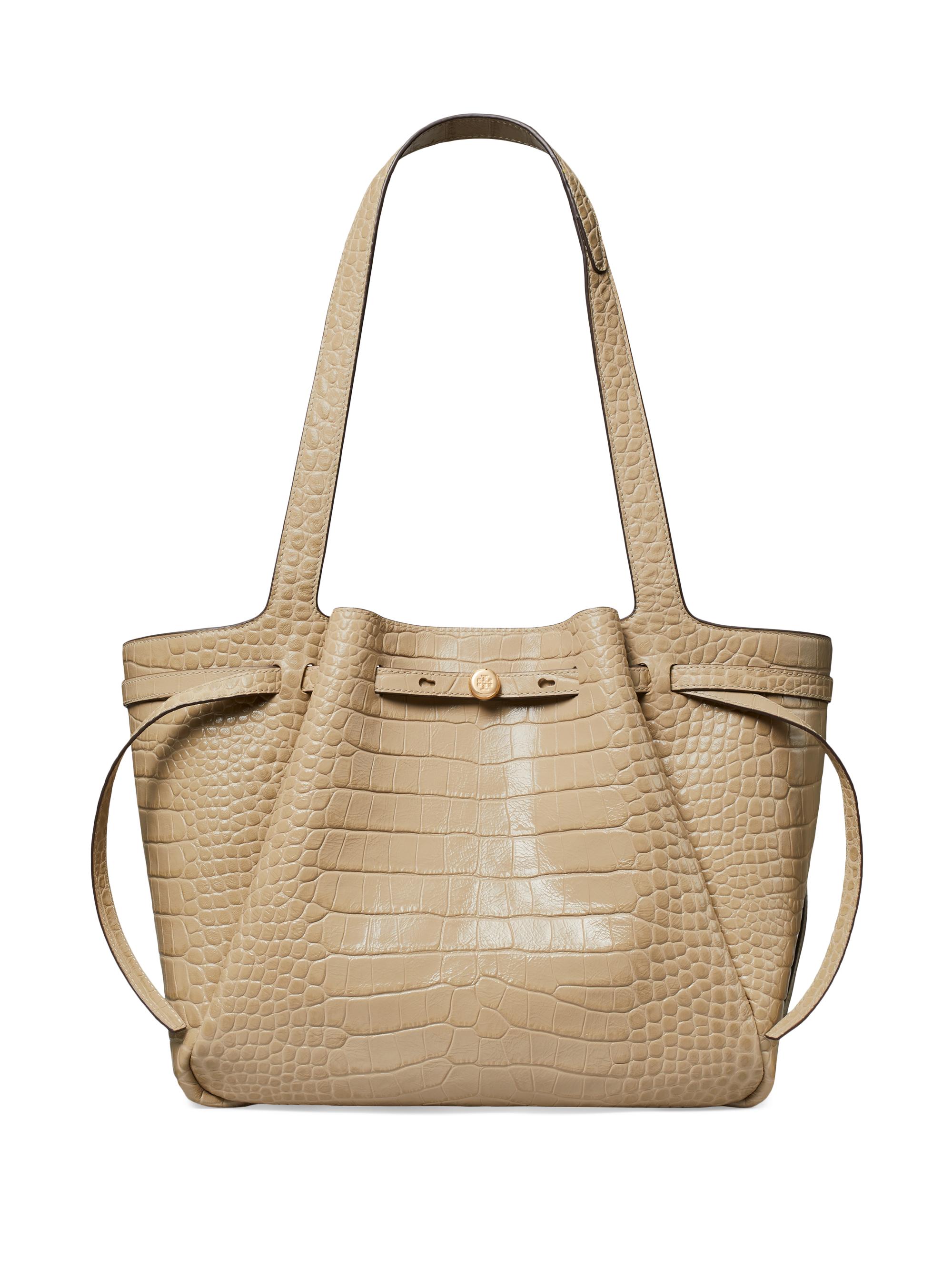 Tory Burch Women's Romy Croc-Embossed Leather Tote Bag - Ginger Leaf
