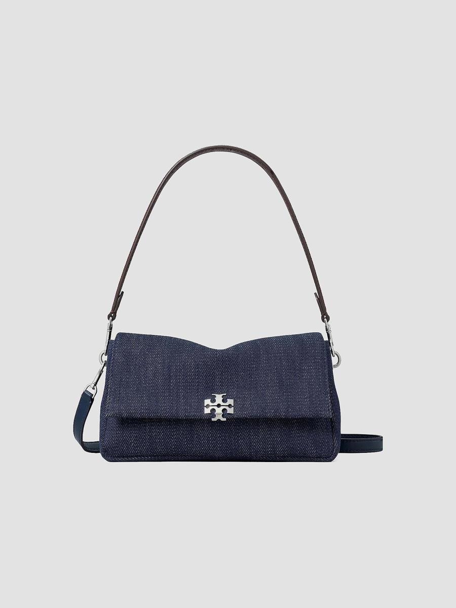 Tory Burch Charlie Small Denim Shoulder Bag | Saks Fifth Avenue