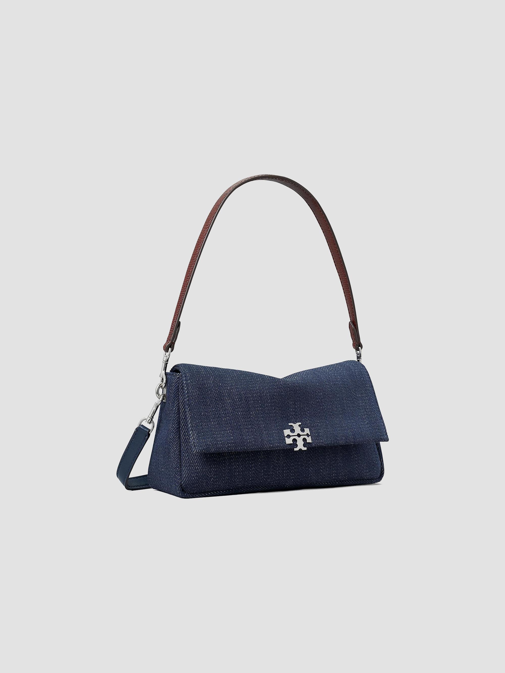 Tory Burch Charlie Small Denim Shoulder Bag | Saks Fifth Avenue