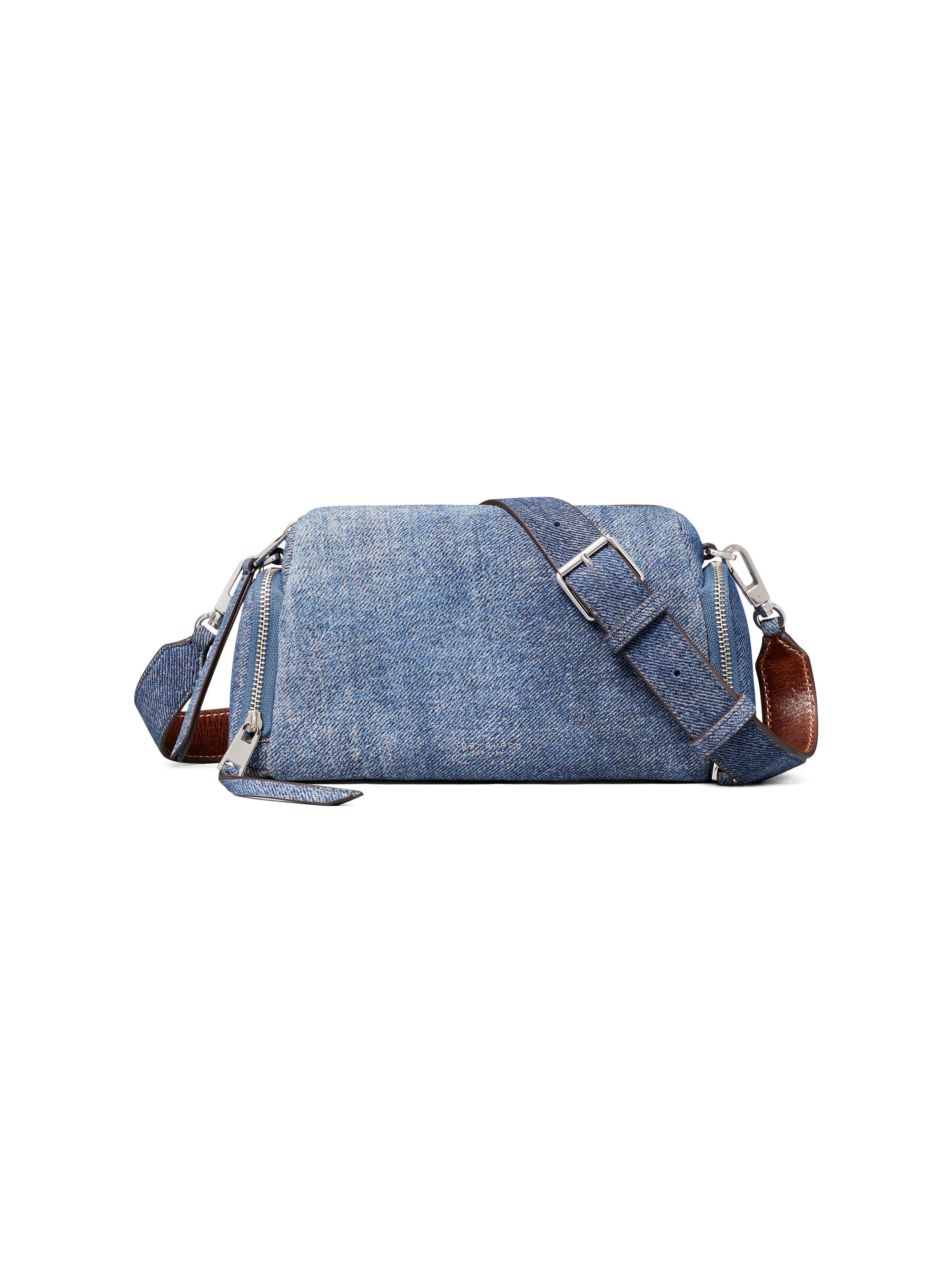 Tory Burch Women's Perry Denim-Print Suede Crossbody Bag - Blue Jean | Thumbnail 6