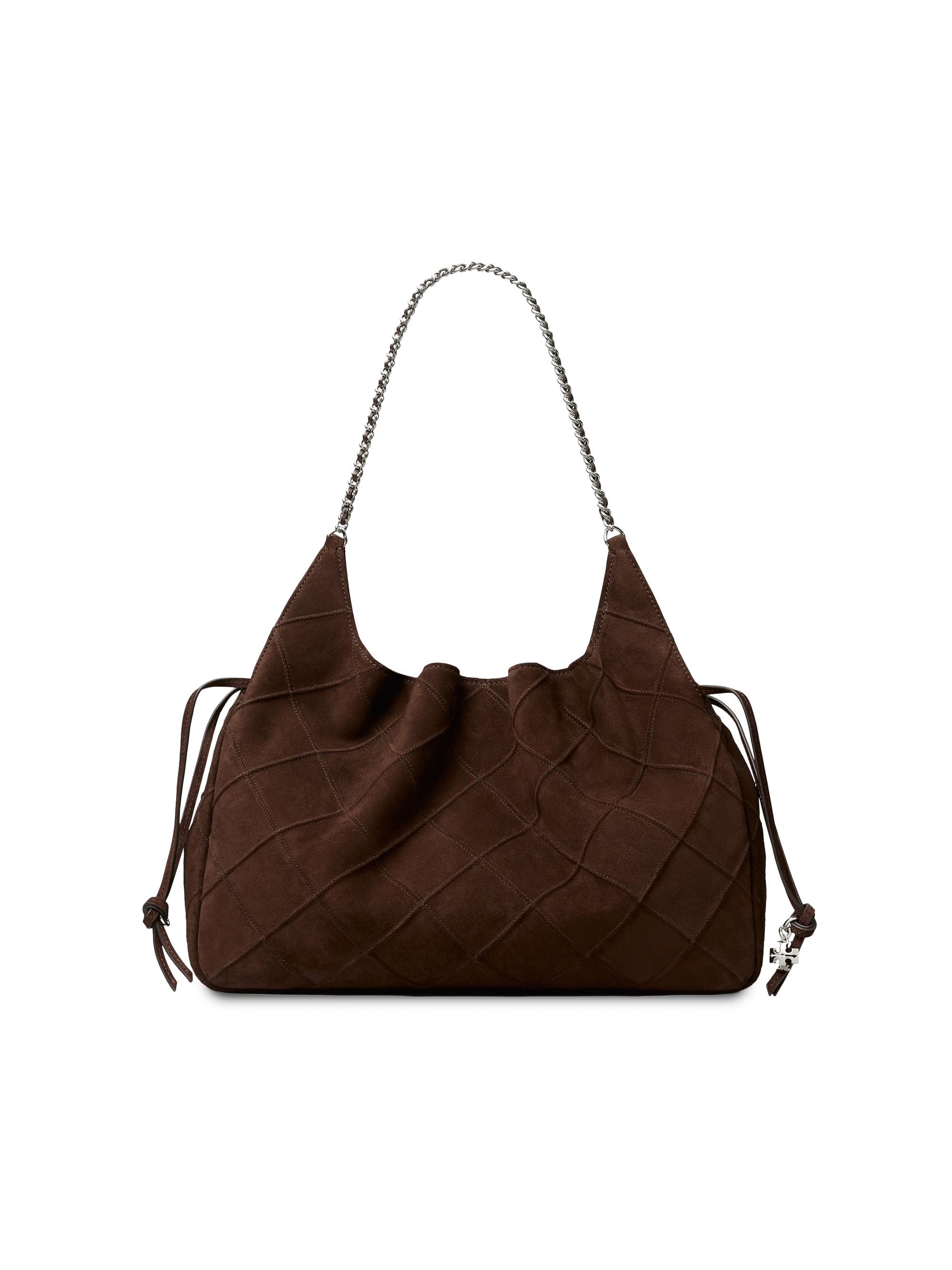 Tory Burch Women's Fleming Suede  Tote - Dark Cocoa - Women's Bags
