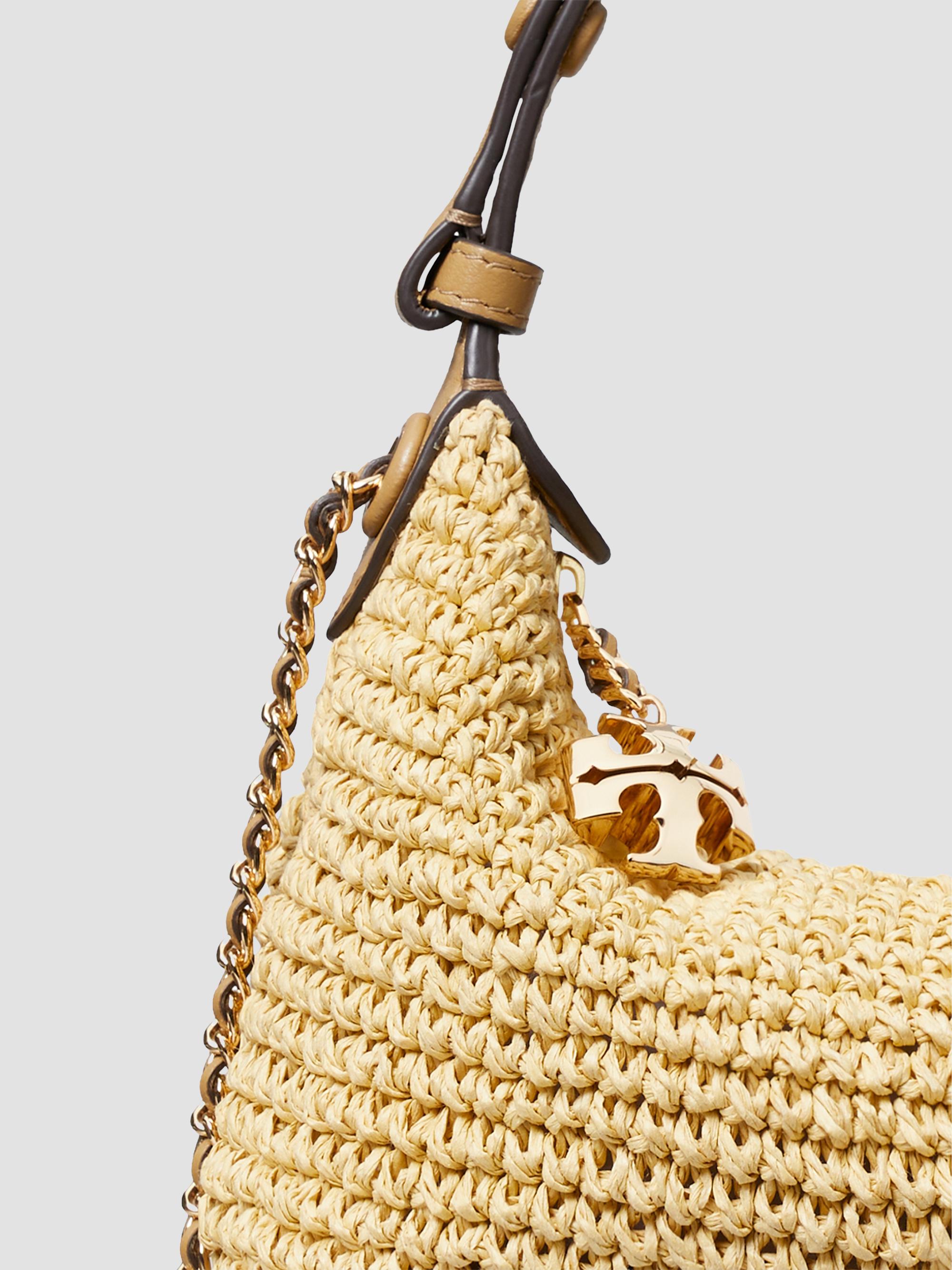 Tory Burch Fleming Crochet Raffia Pochette | Saks Fifth Avenue