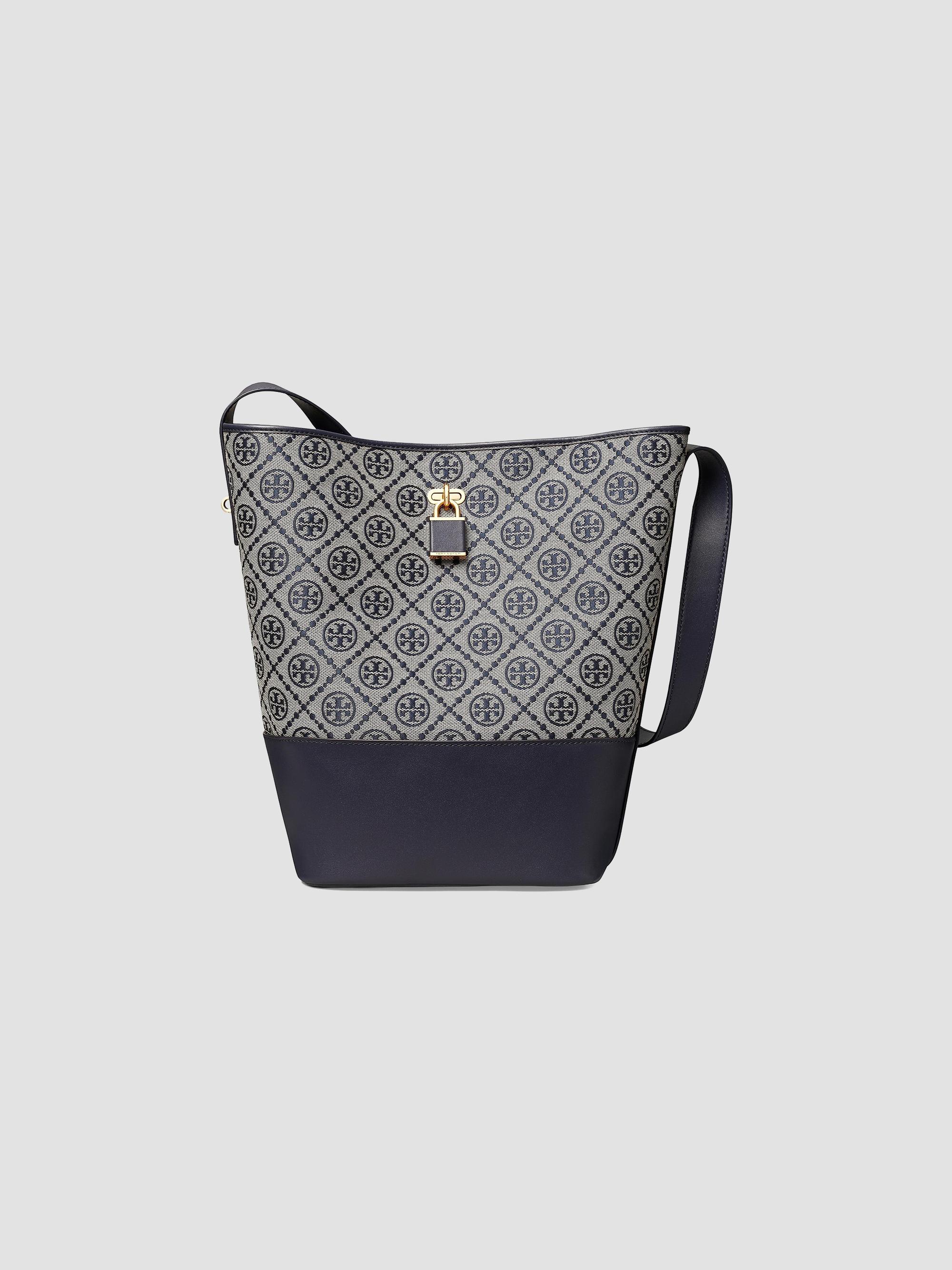 Tory Burch Women's Lock T Monogram Slim Bucket Bag - Tory Navy | Thumbnail 7