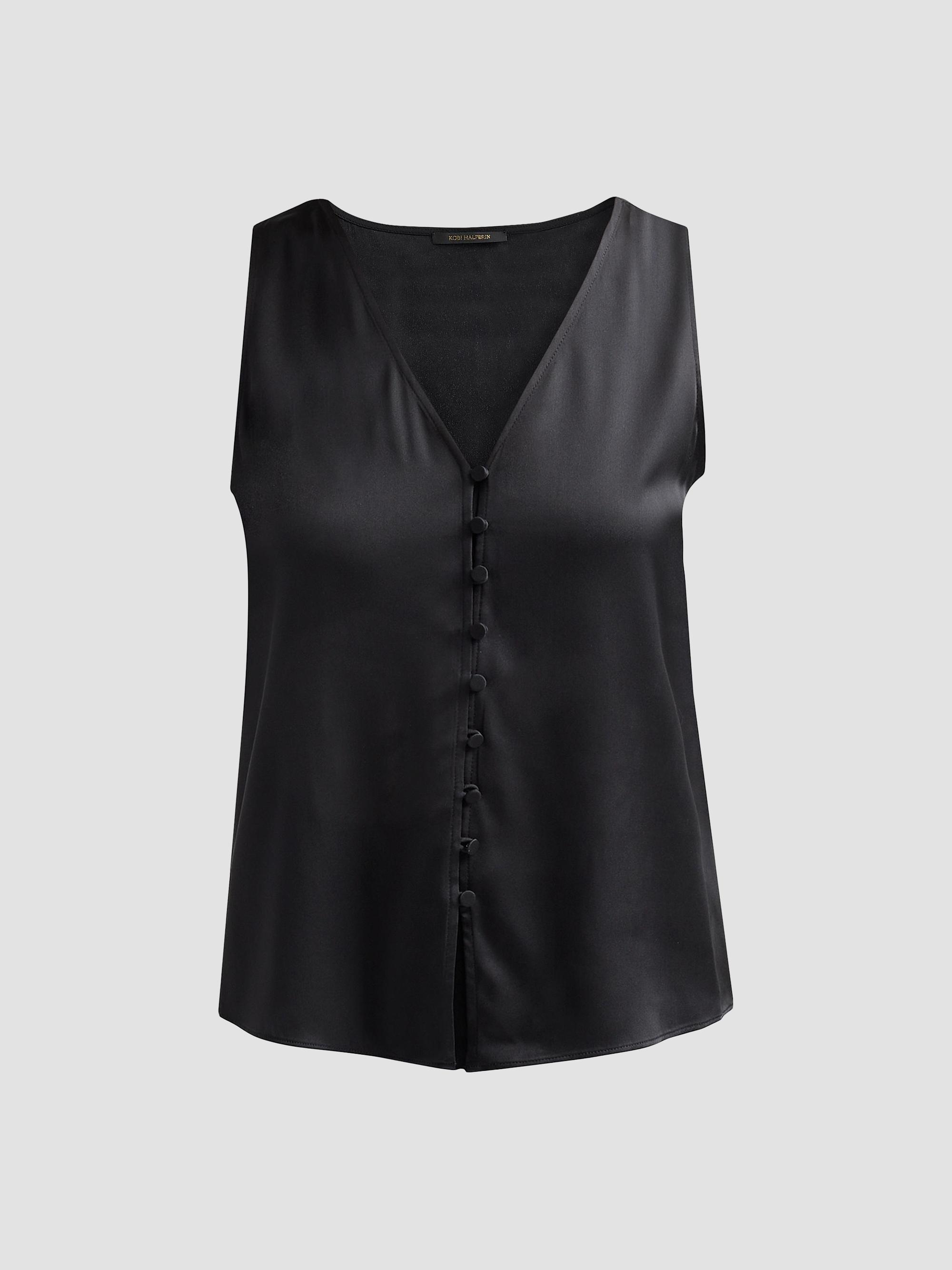 Kobi Halperin Women's Colette Silk-Blend Sleeveless Blouse - Black - Size Small