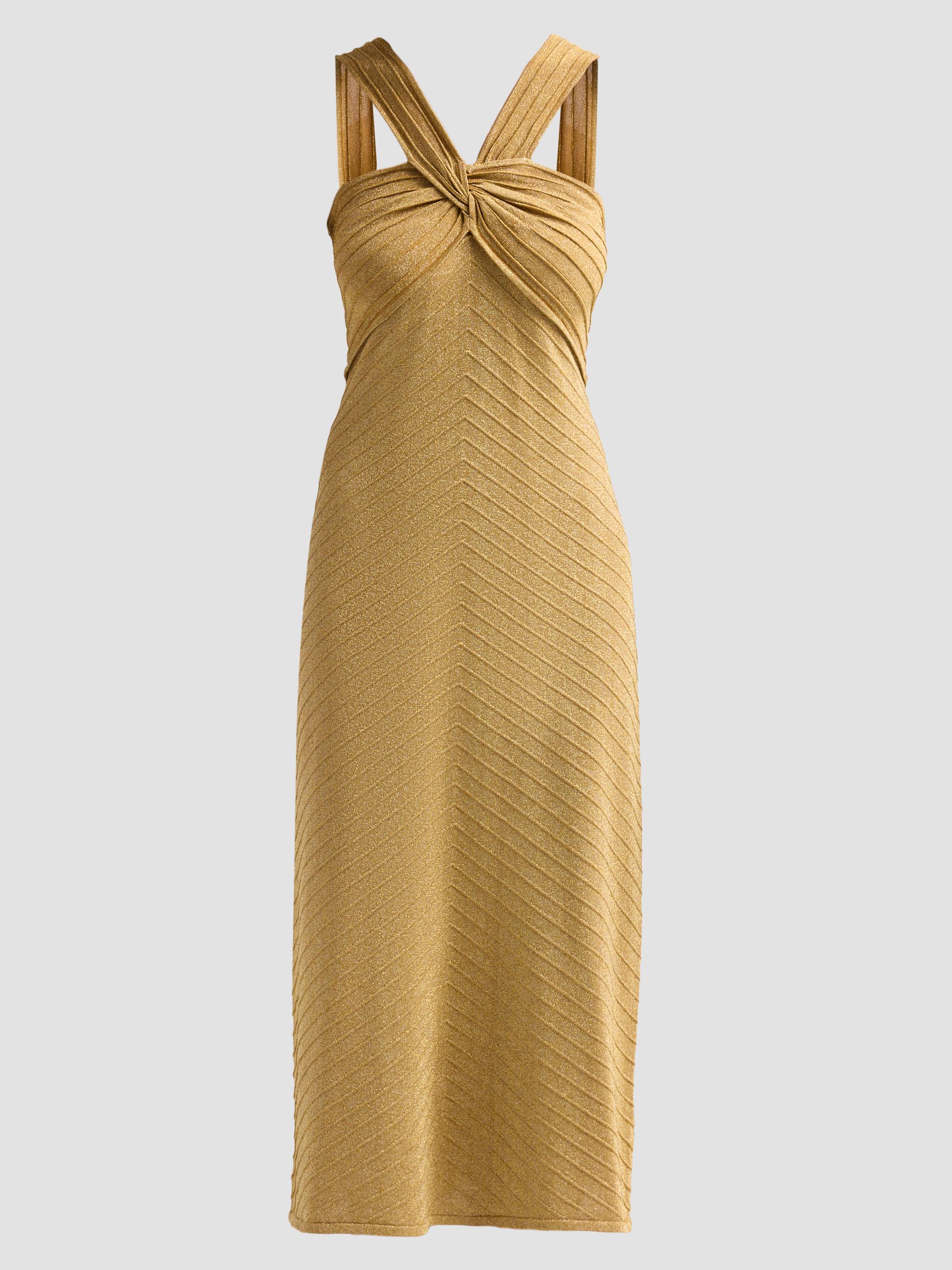 gold dress saks fifth avenue Halston Essence Leo Sequin Midi-Dress