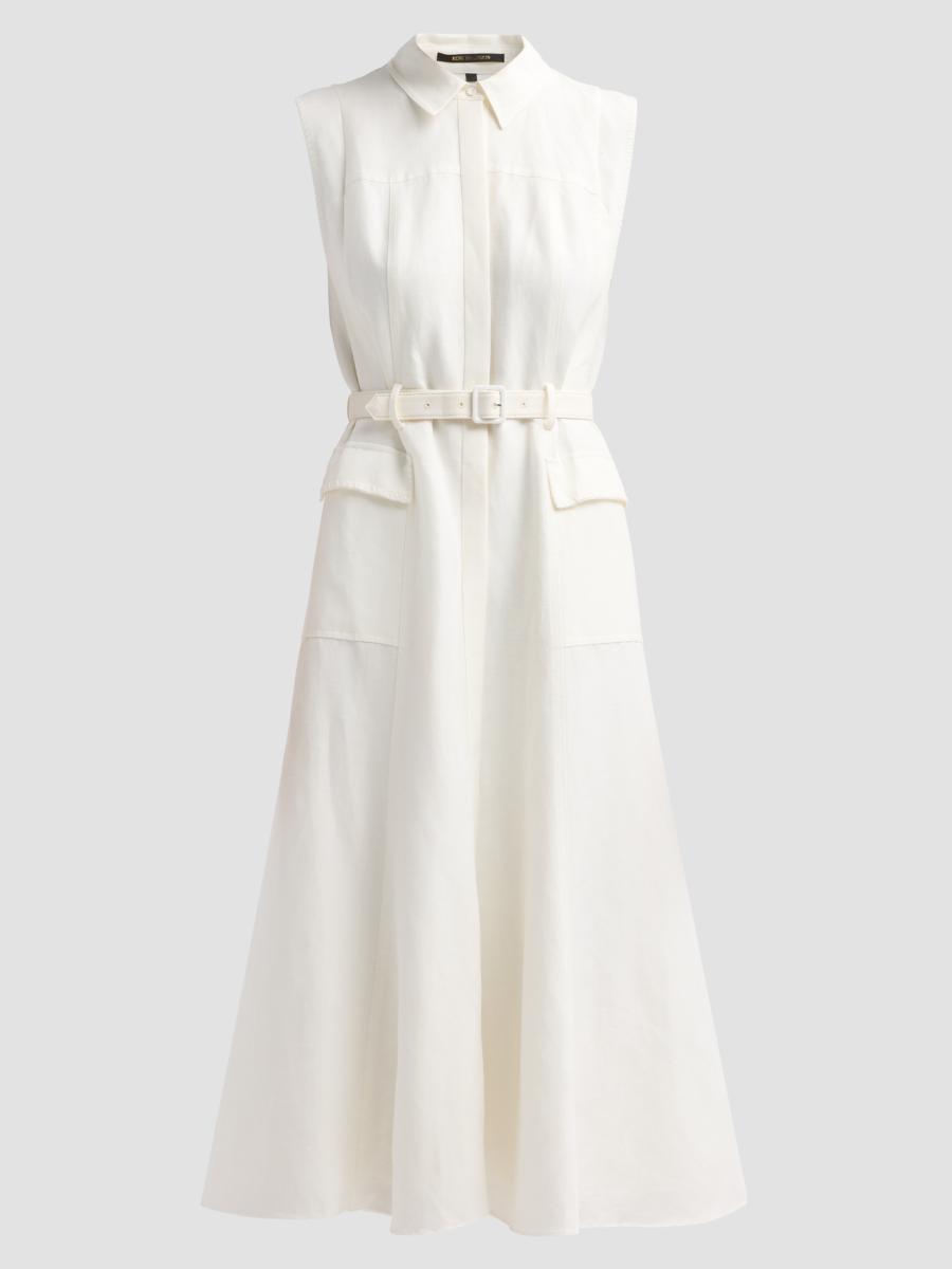 Kobi Halperin Women's Tomi Linen-blend Safari Midi Dress In White