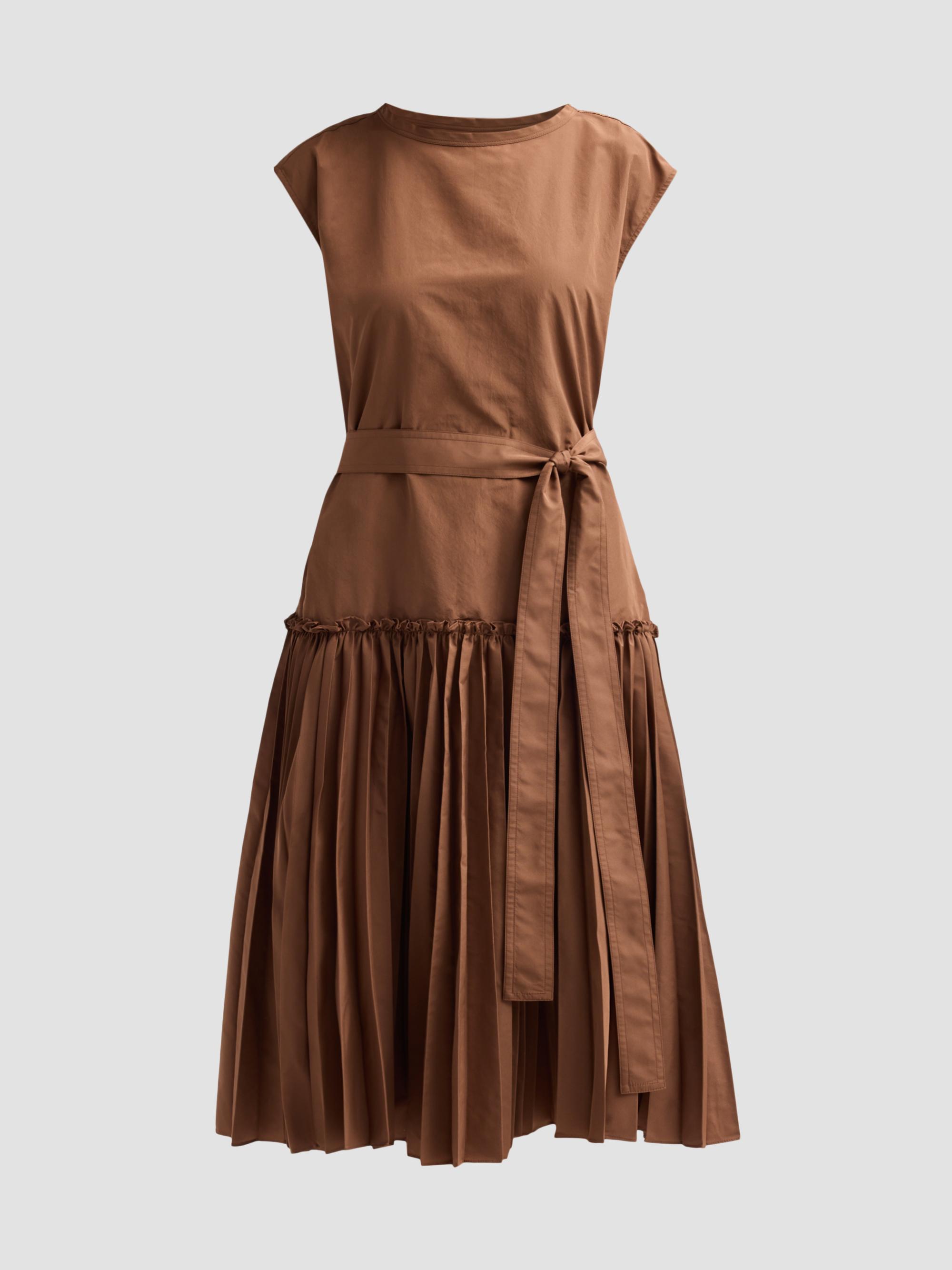 Kobi Halperin Women's Logan Pleated Drop-Waist Midi Dress - Cacao