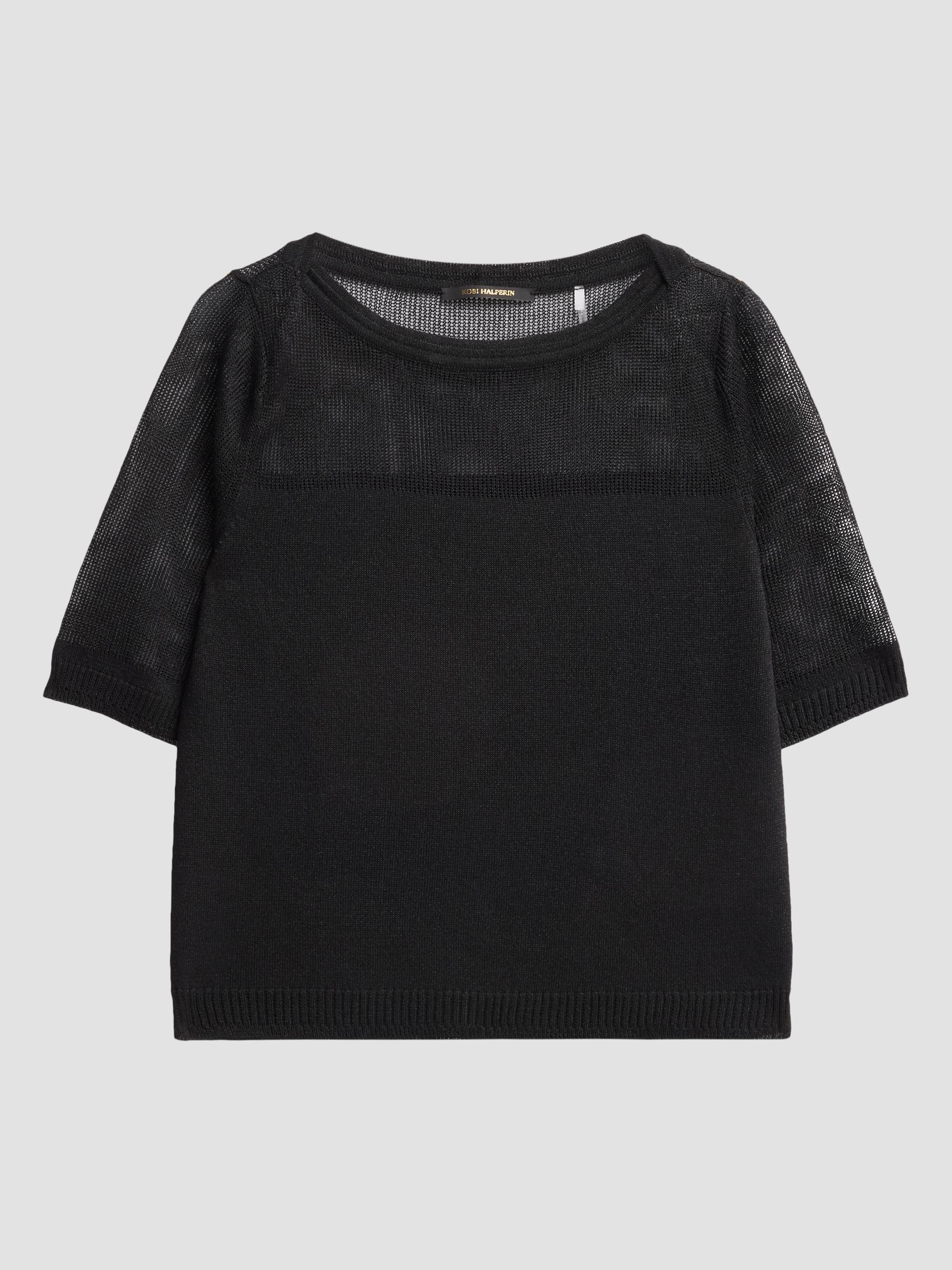 Kobi Halperin Women's Romi Mesh-Yoke Sweater - Black | Thumbnail 6