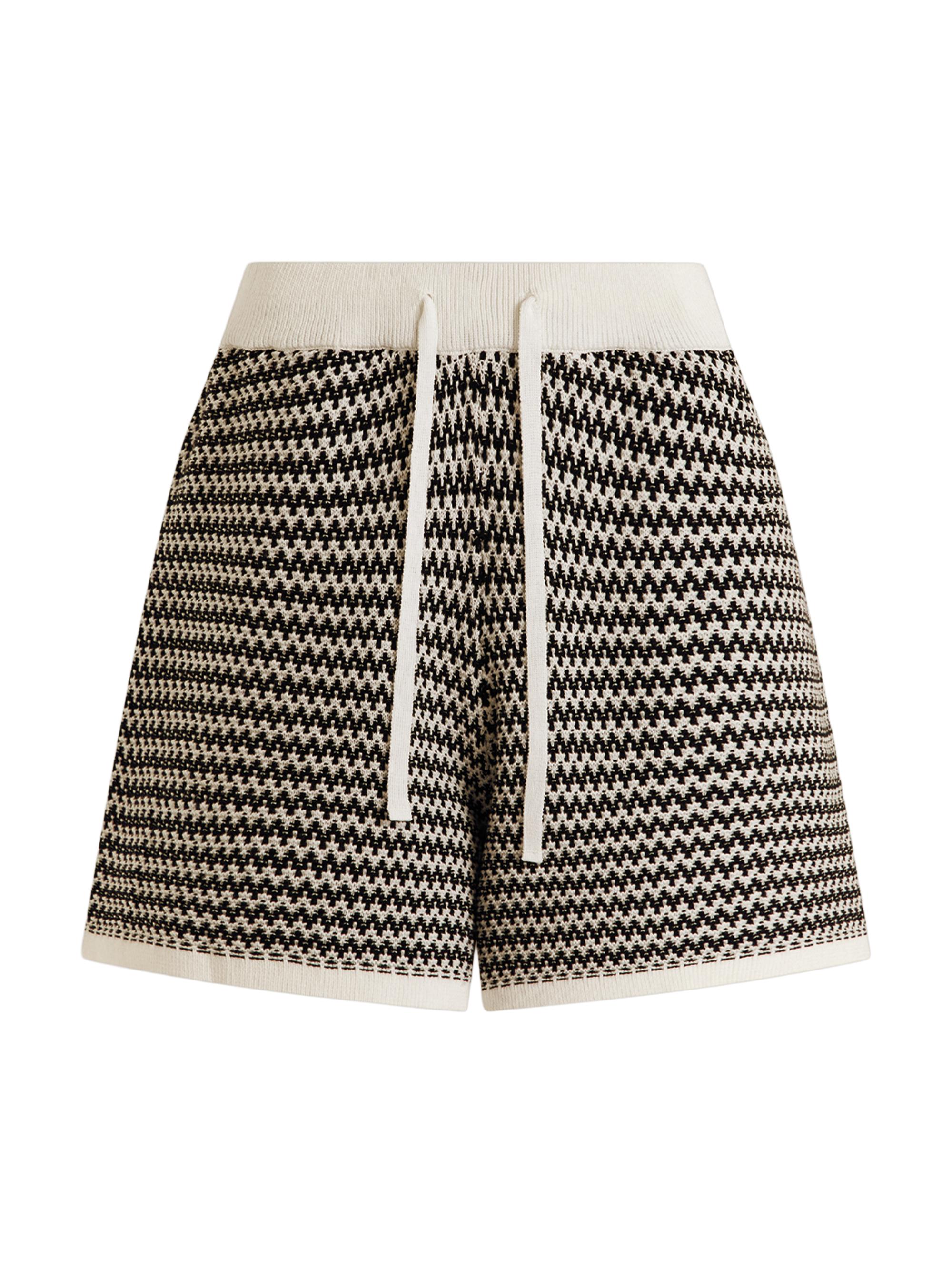 Varley Women's Villiers Zigzag Cotton Shorts - Snow White Black