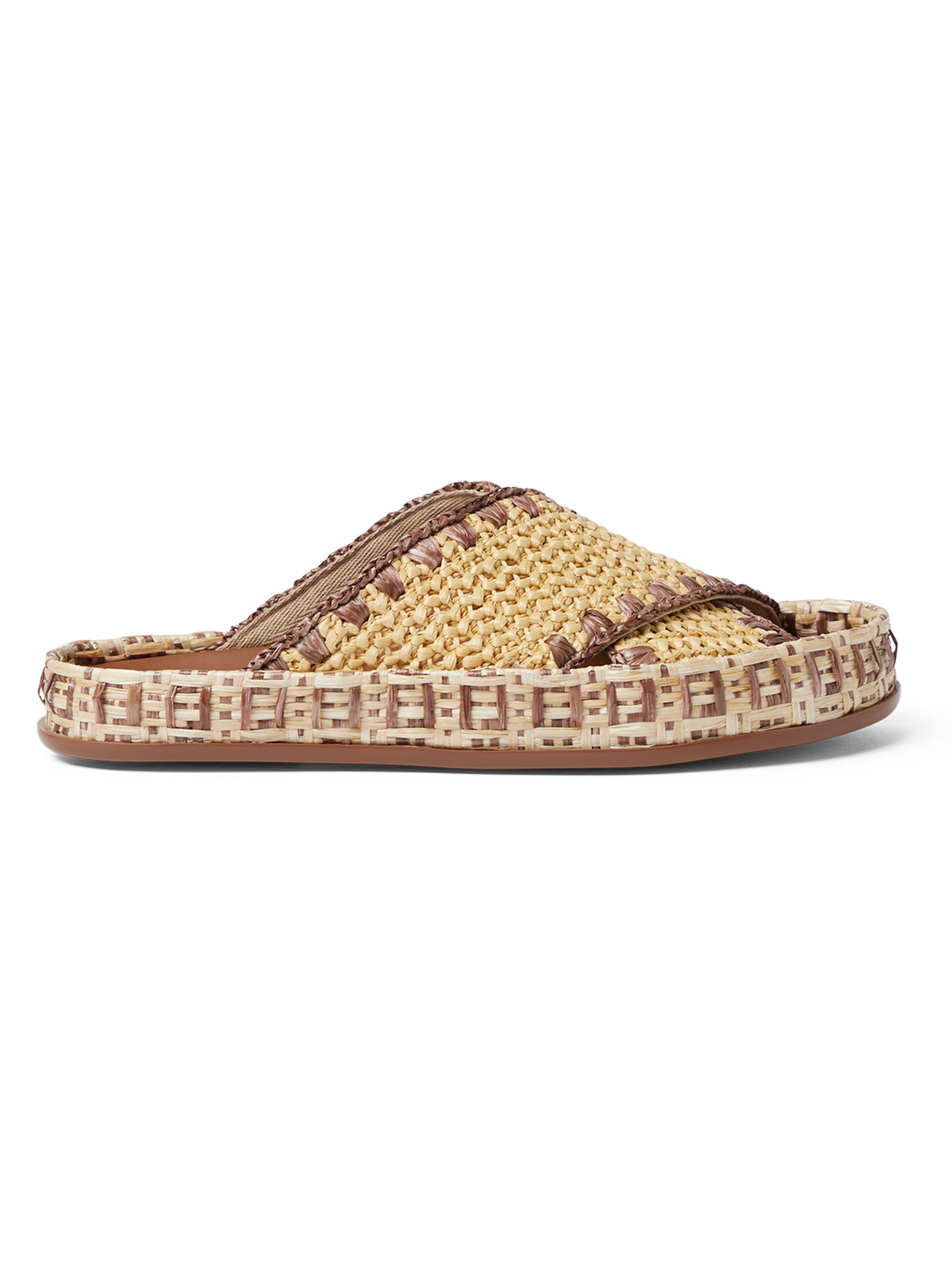 Fendi Women's Woven Criss-Cross Raffia Sandals - Natural Sellie