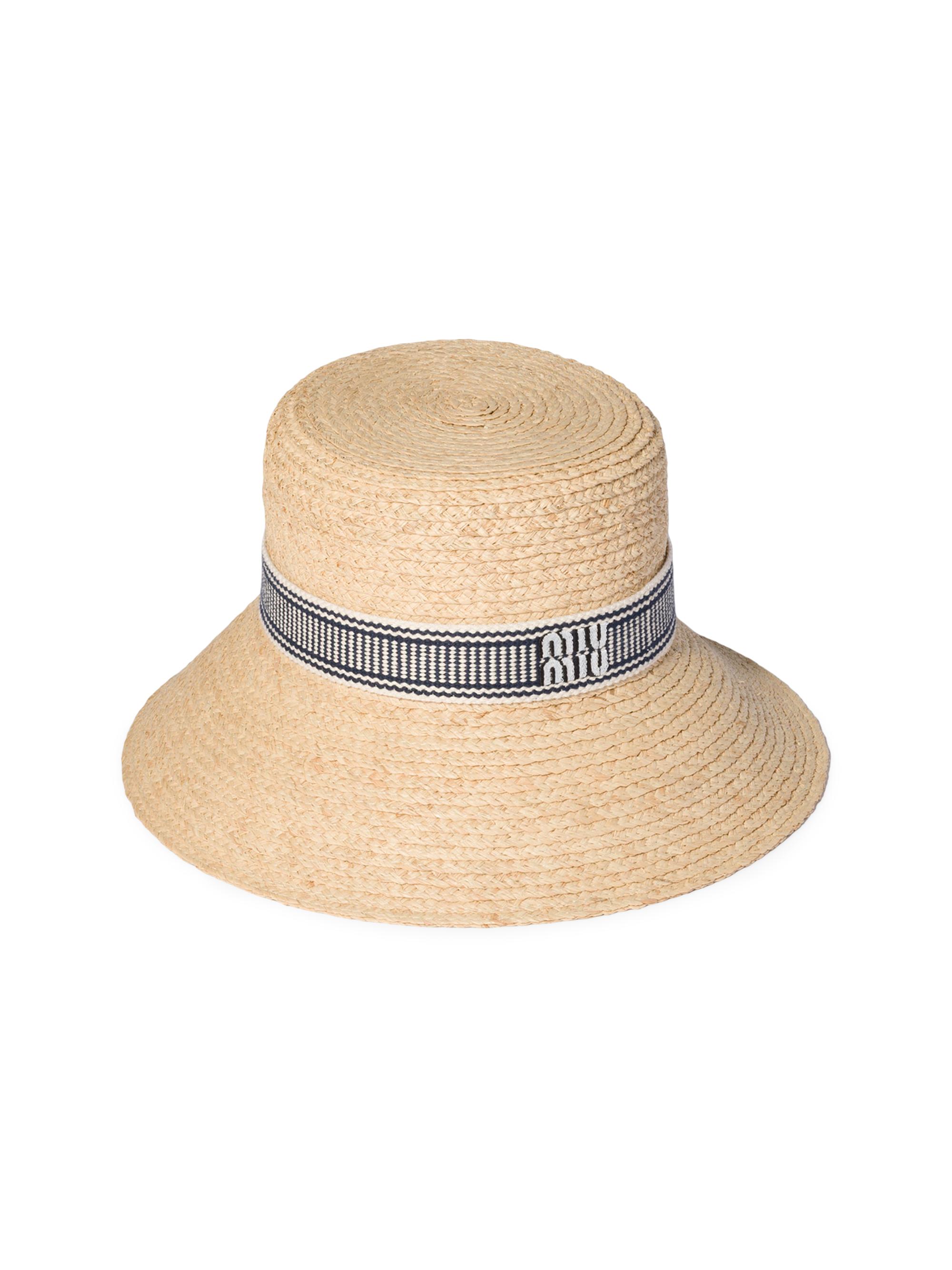 Miu Miu Women's Raffia Hat - Beige Blue