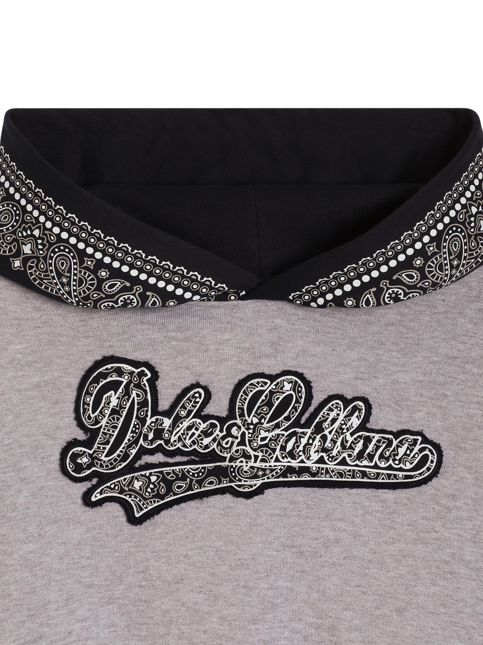 Dolce & Gabbana Little Boy's & Boy's Bandana Print Logo Hoodie - Variante Abbinata | Thumbnail 4