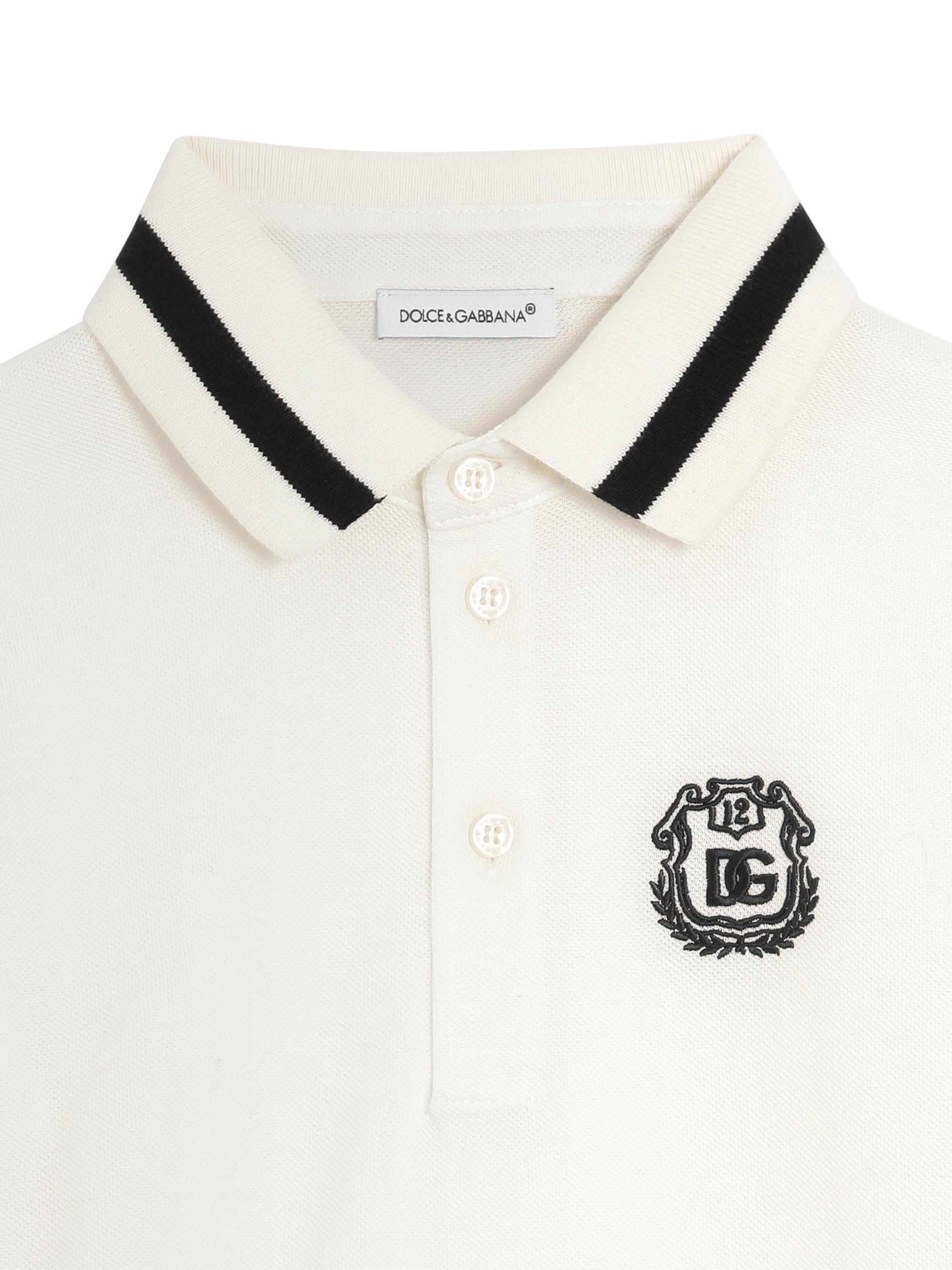 Dolce & Gabbana Little Boy's & Boy's Logo Polo Shirt - Bianco | Thumbnail 3
