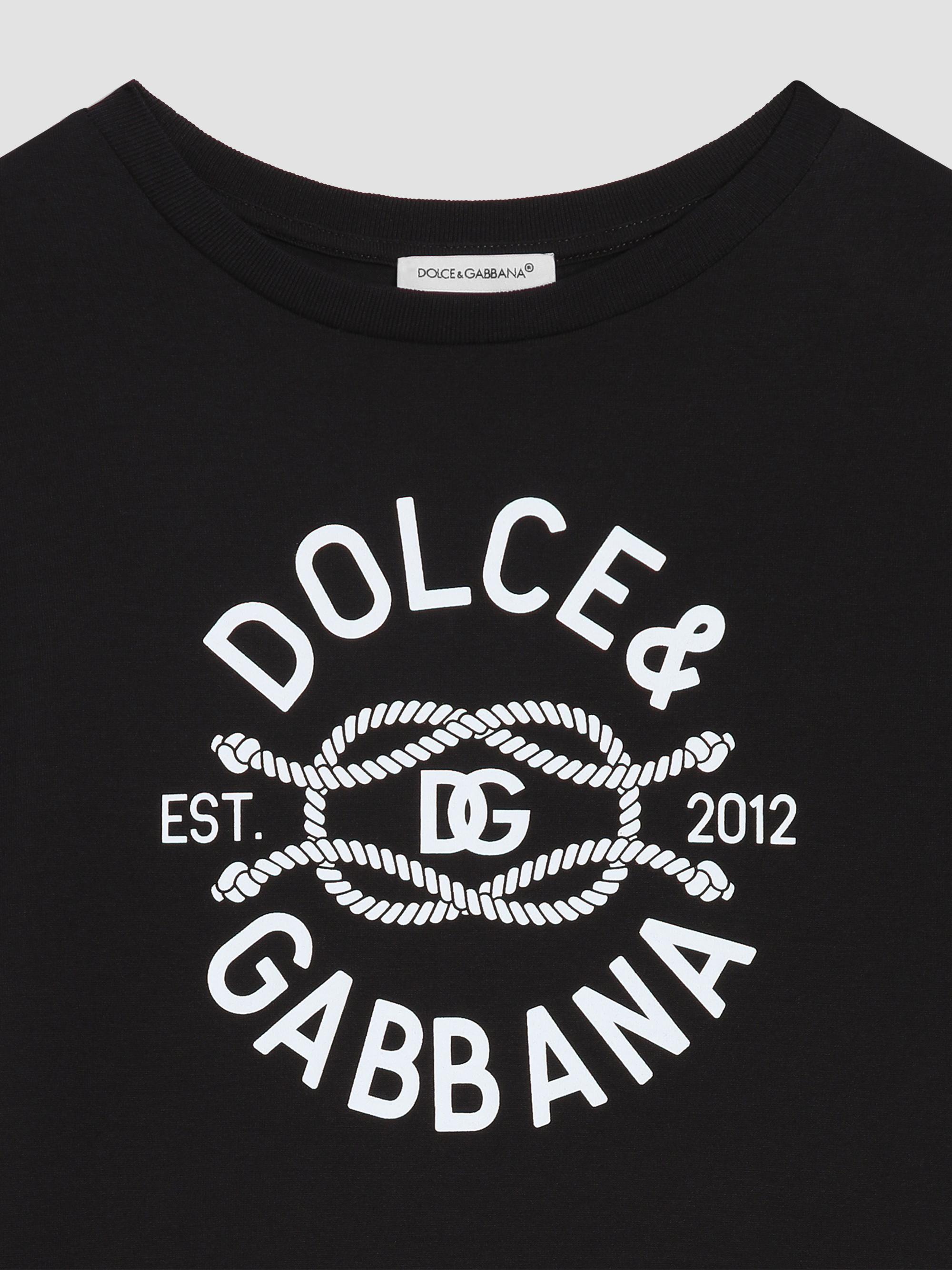 Dolce & Gabbana Little Boy's & Boy's Rope Logo T-Shirt - Blue | Thumbnail 3