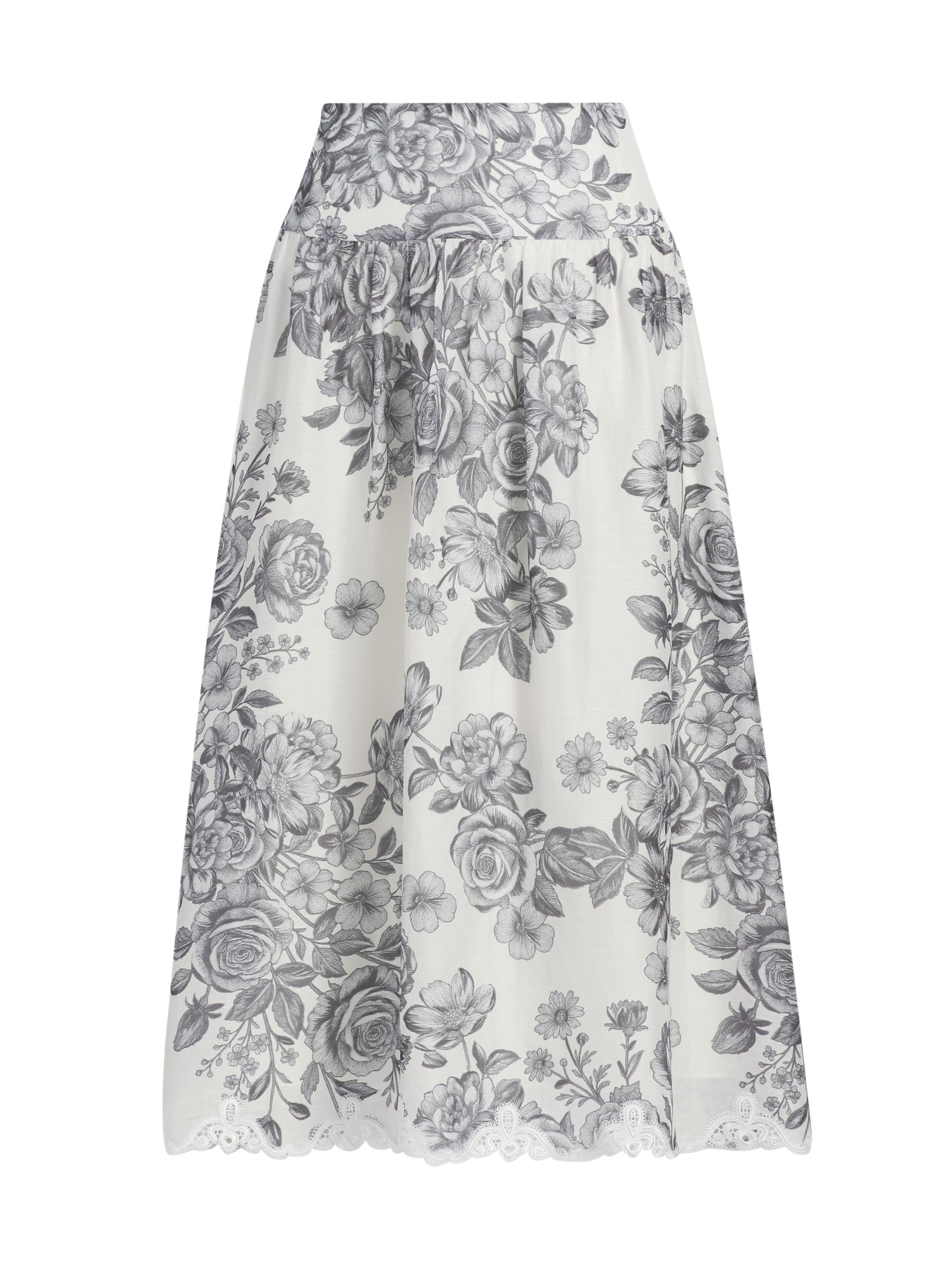 Kobi Halperin Women's Lidia Floral Lace-Trim Midi-Skirt -  Multi
