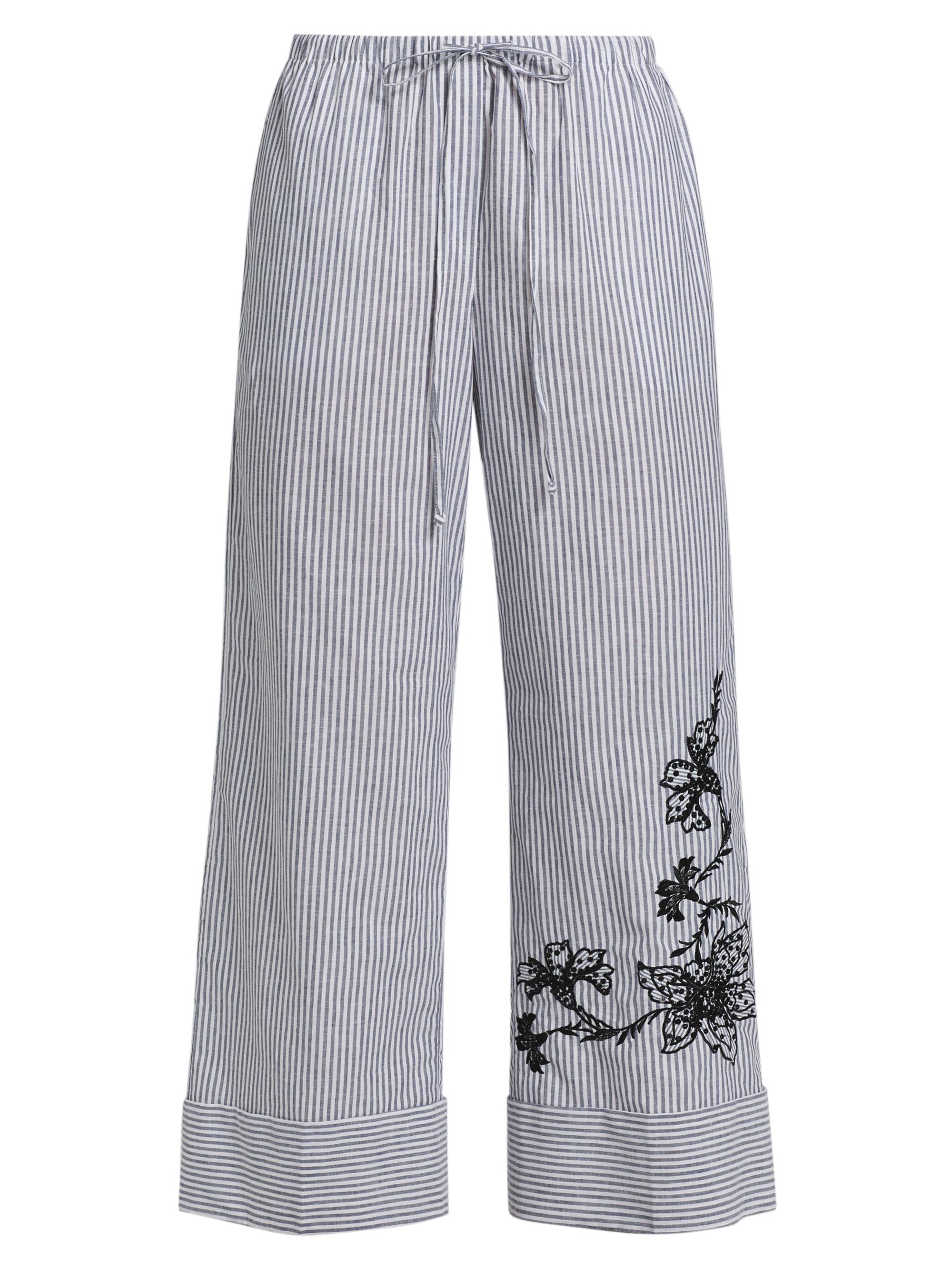 Kobi Halperin Women's Callie Embroidered Striped Pants - Black White