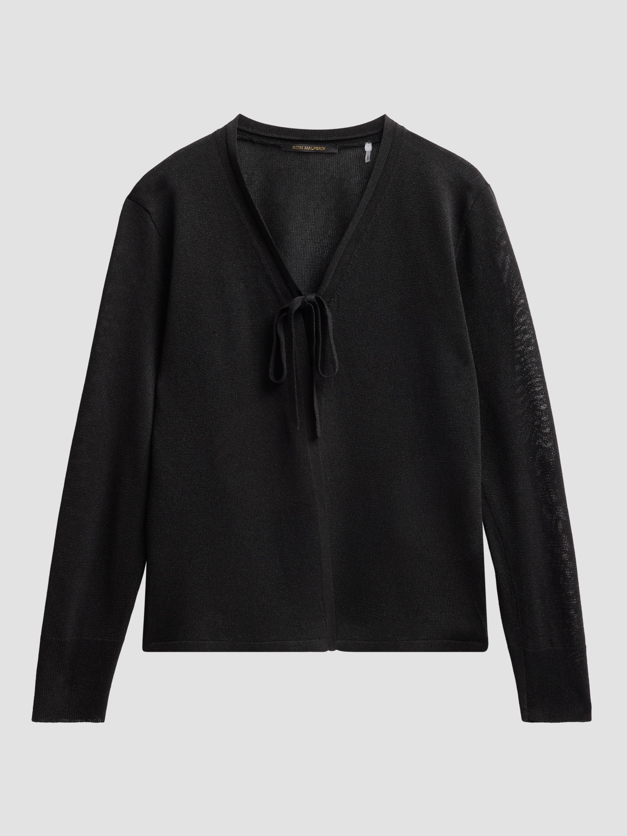 Kobi Halperin Women's Arden Tie-Front Sweater - Black | Thumbnail 6