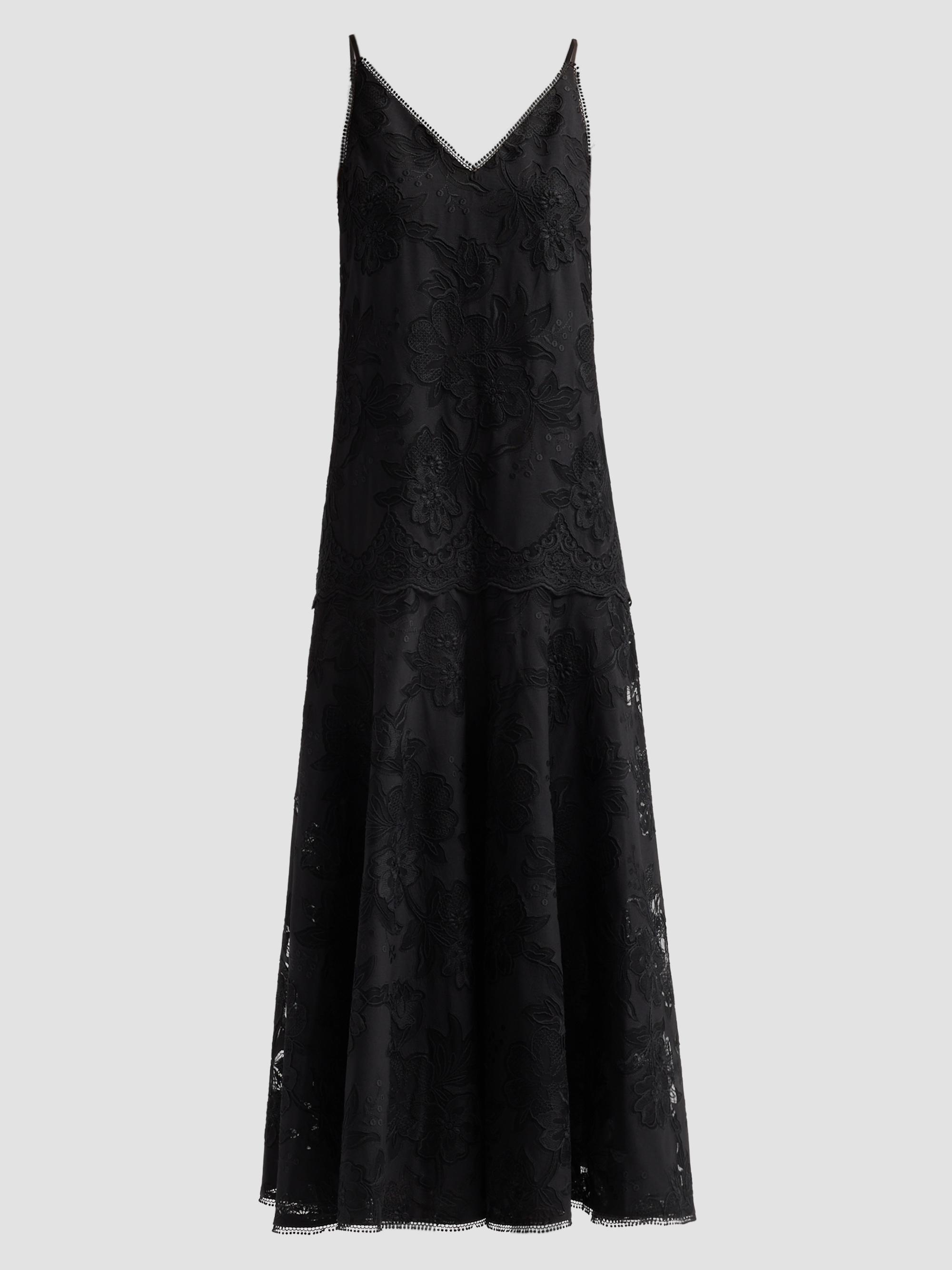 Kobi Halperin Women's Robbie 3D Floral Lace Maxi Dress - Black | Thumbnail 6