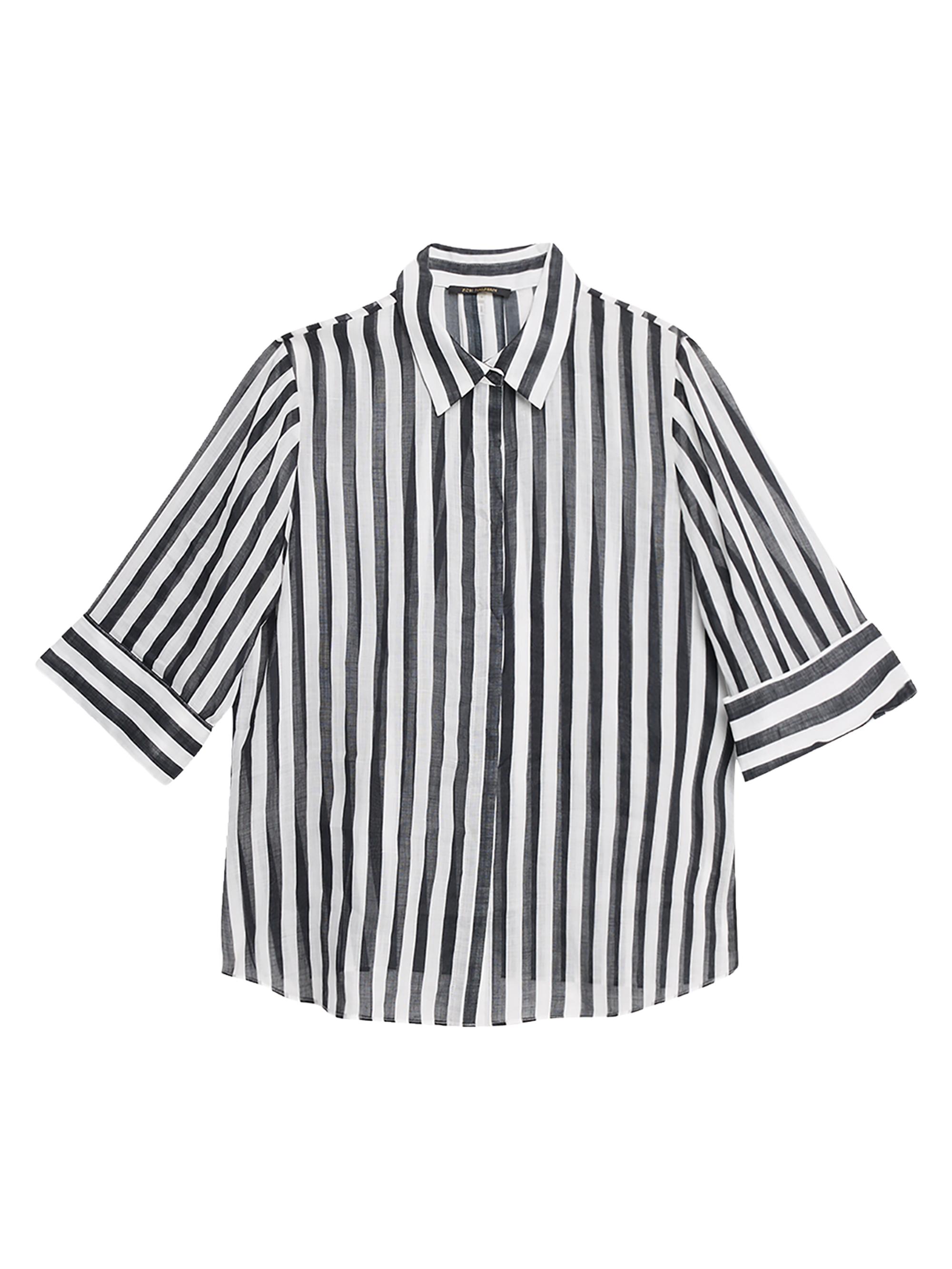 Kobi Halperin Women's Jolie Sheer Striped Blouse - Black White