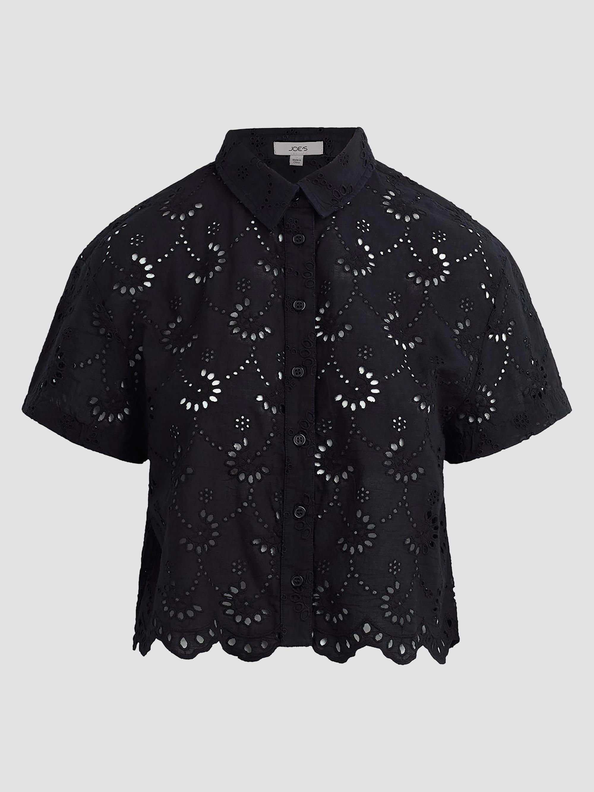 Joe's Jeans Women's The Eyelet Button-Front Shirt - Black | Thumbnail 7