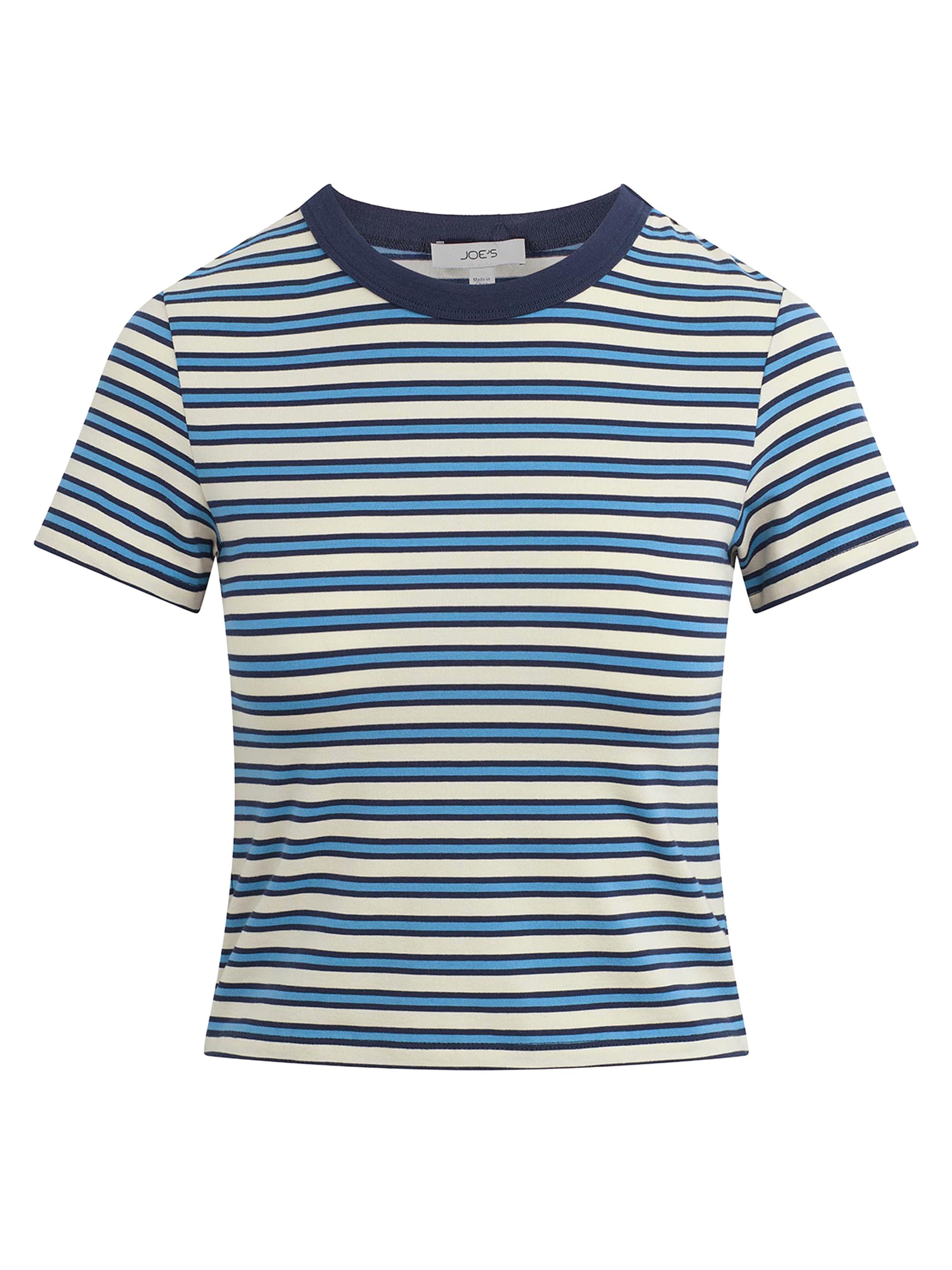 Joe's Jeans Women's The Baby Striped T-Shirt - Ecru Azure Stripe
