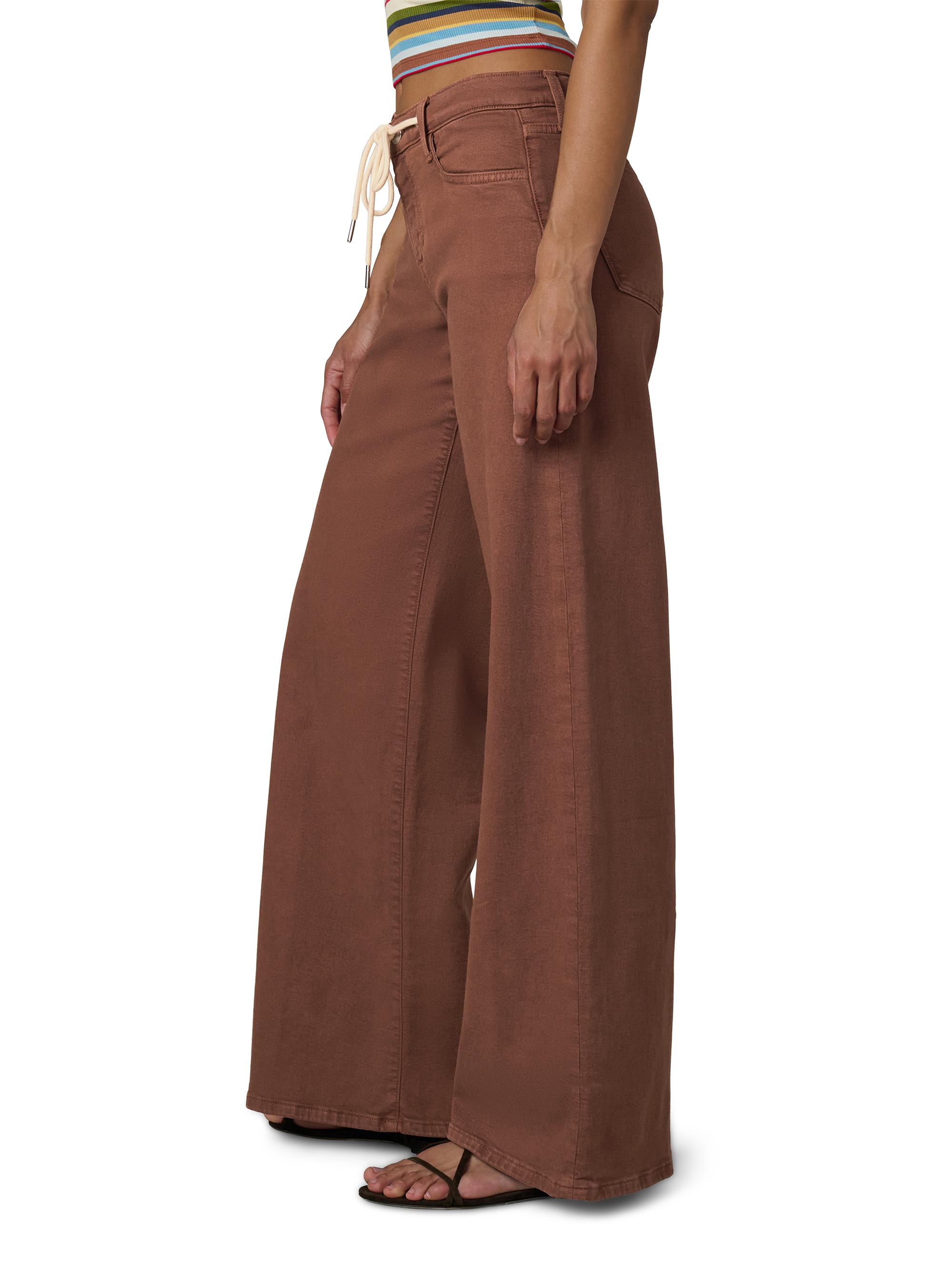 Joe's Jeans Women's Lou Lou Drawstring Wide-Leg Jeans - Chocolate | Thumbnail 4