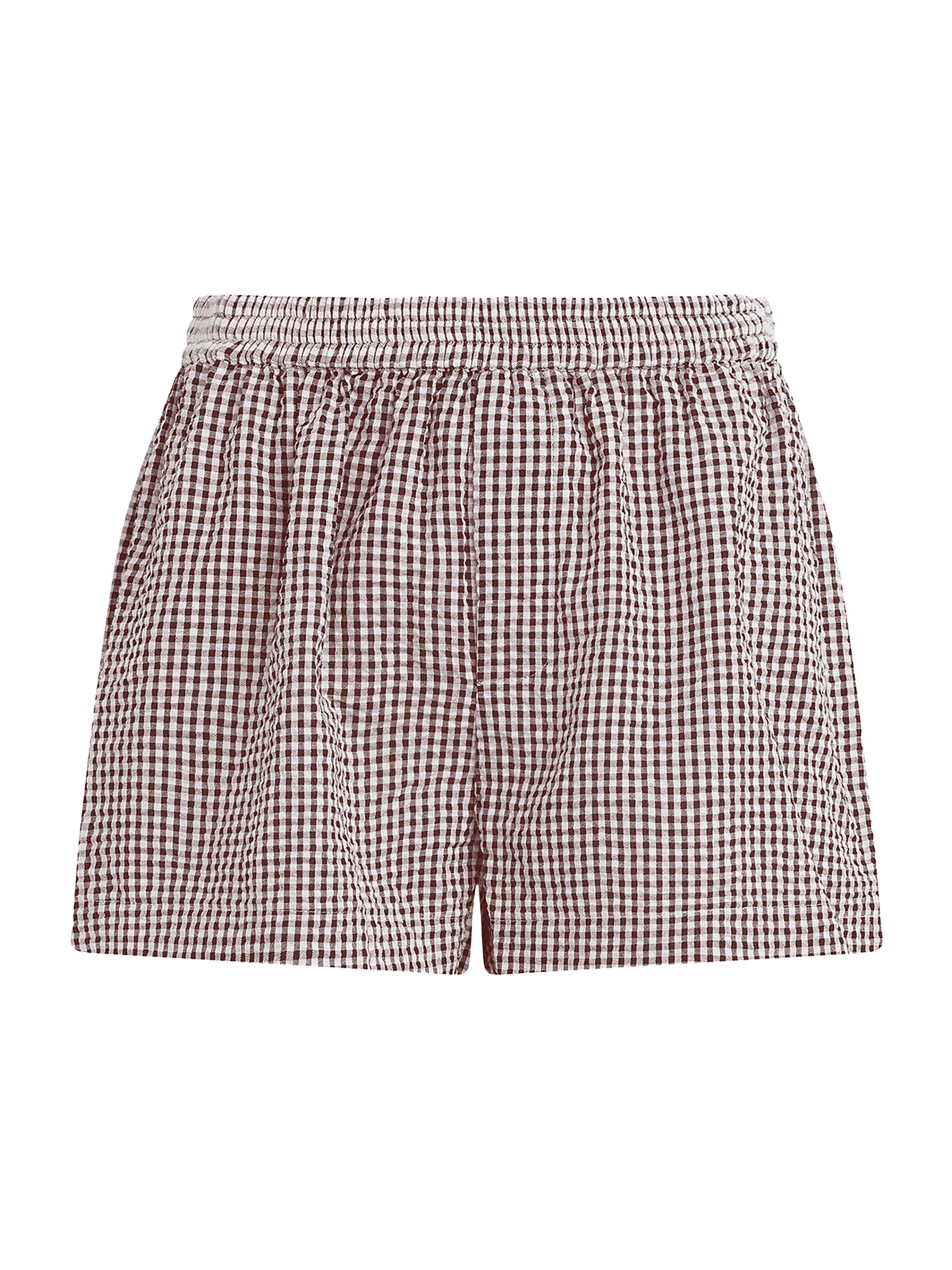Joe's Jeans Women's The Boxer Gingham-Check Cotton-Blend Shorts - Macchiato Gingham