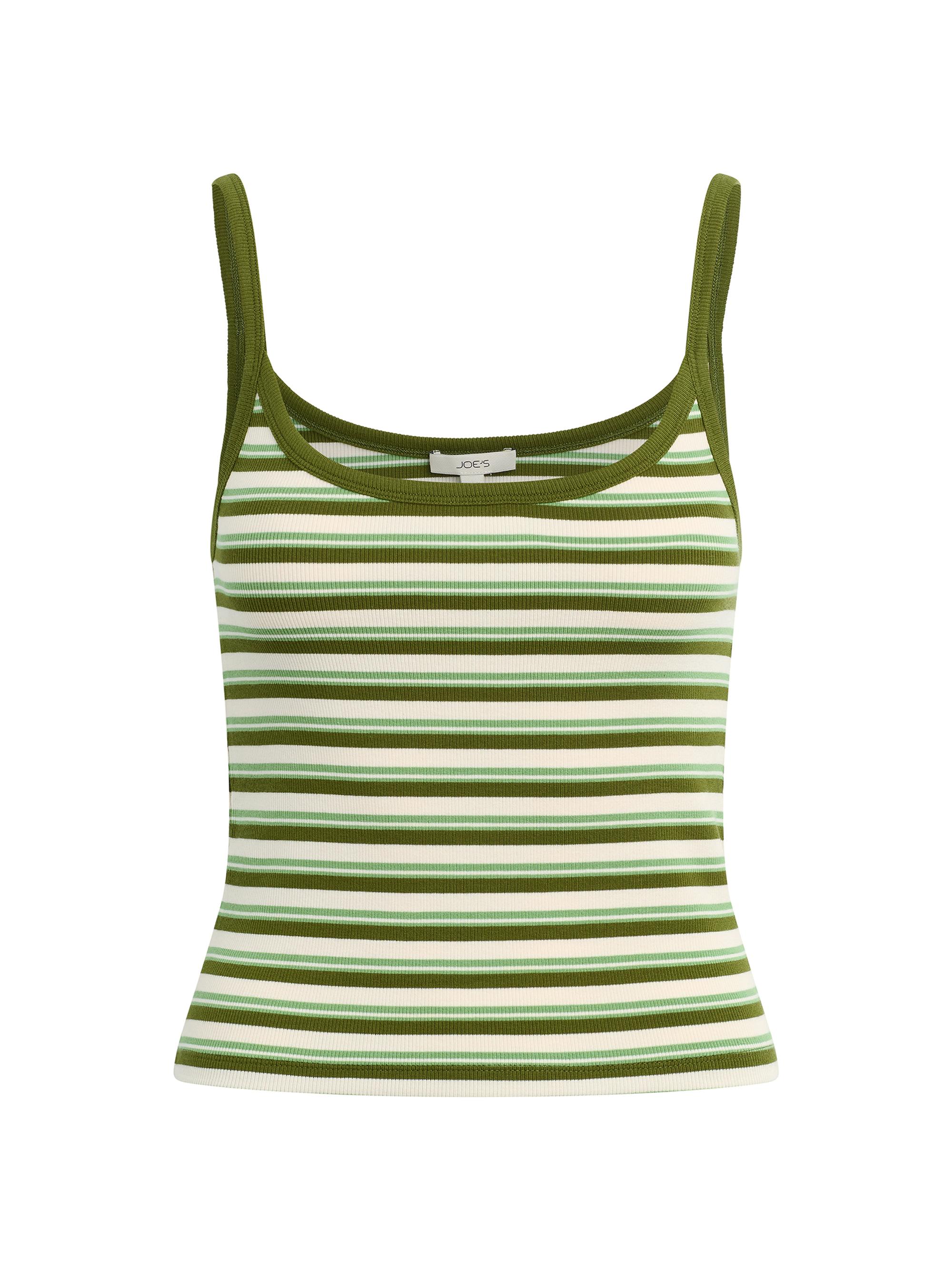 Joe's Jeans Women's Striped Cotton-Blend Cami - Fern Pesto Stripe