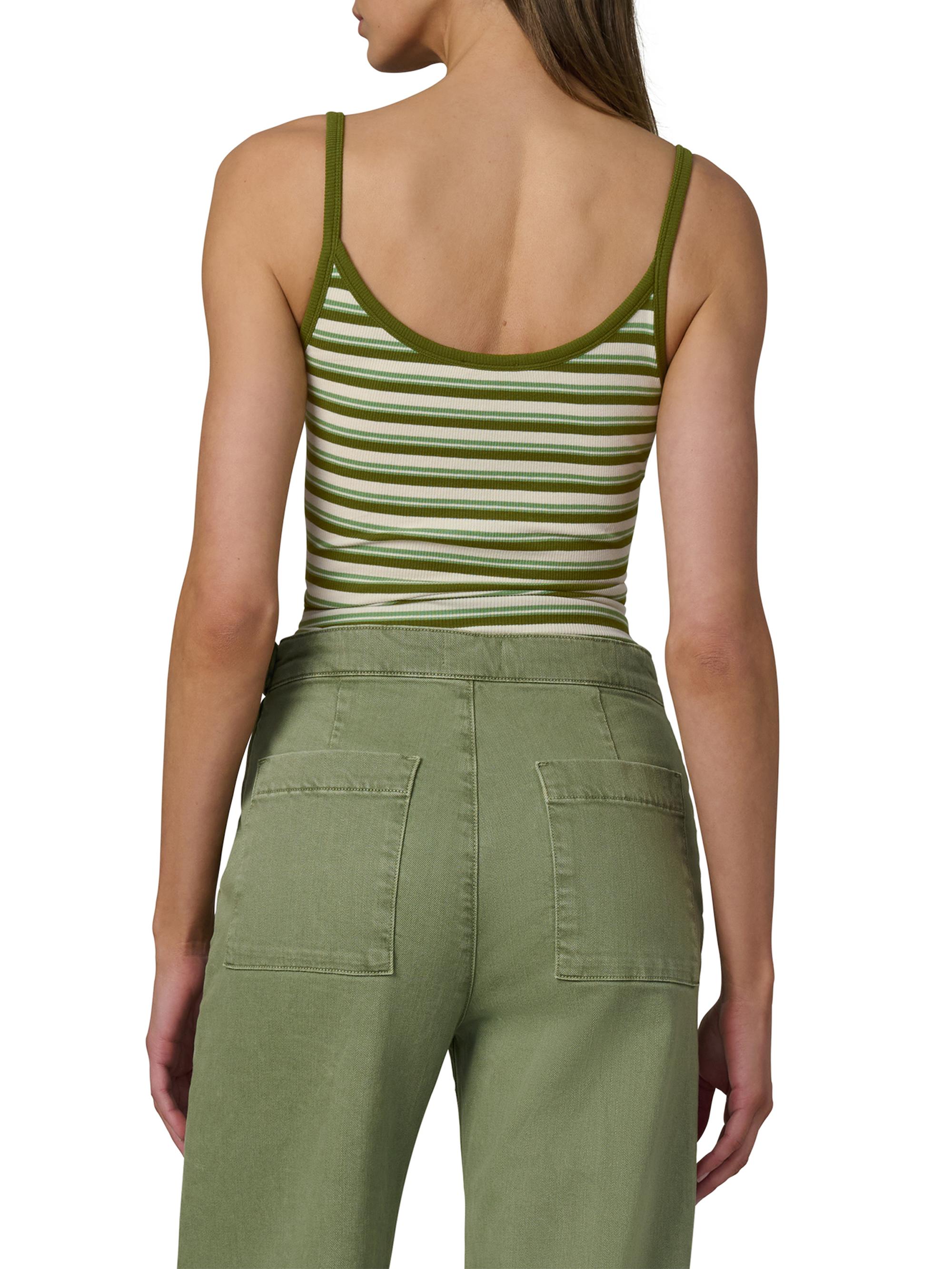 Joe's Jeans Women's Striped Cotton-Blend Cami - Fern Pesto Stripe | Thumbnail 5