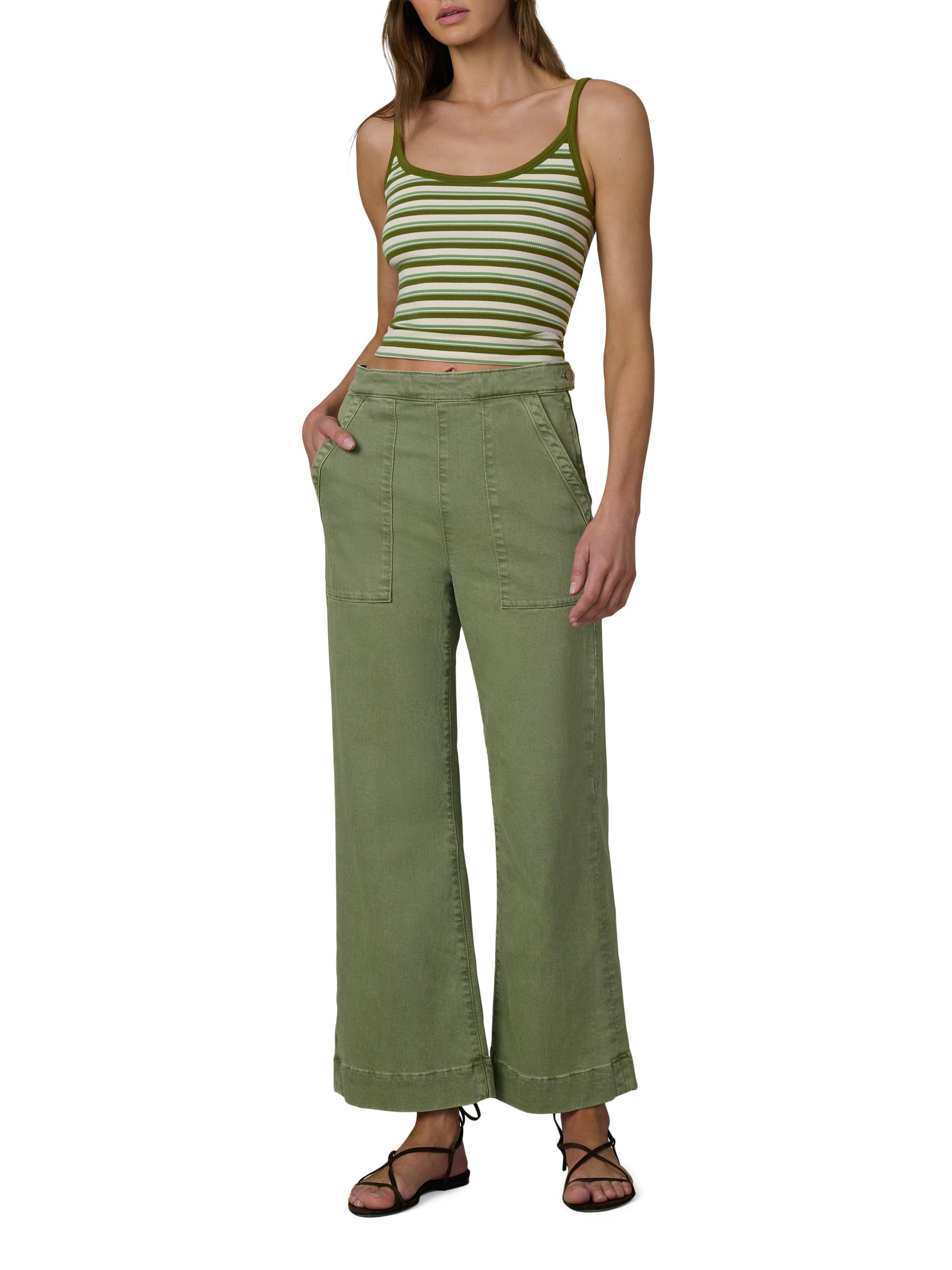 Joe's Jeans Women's Striped Cotton-Blend Cami - Fern Pesto Stripe | Thumbnail 2