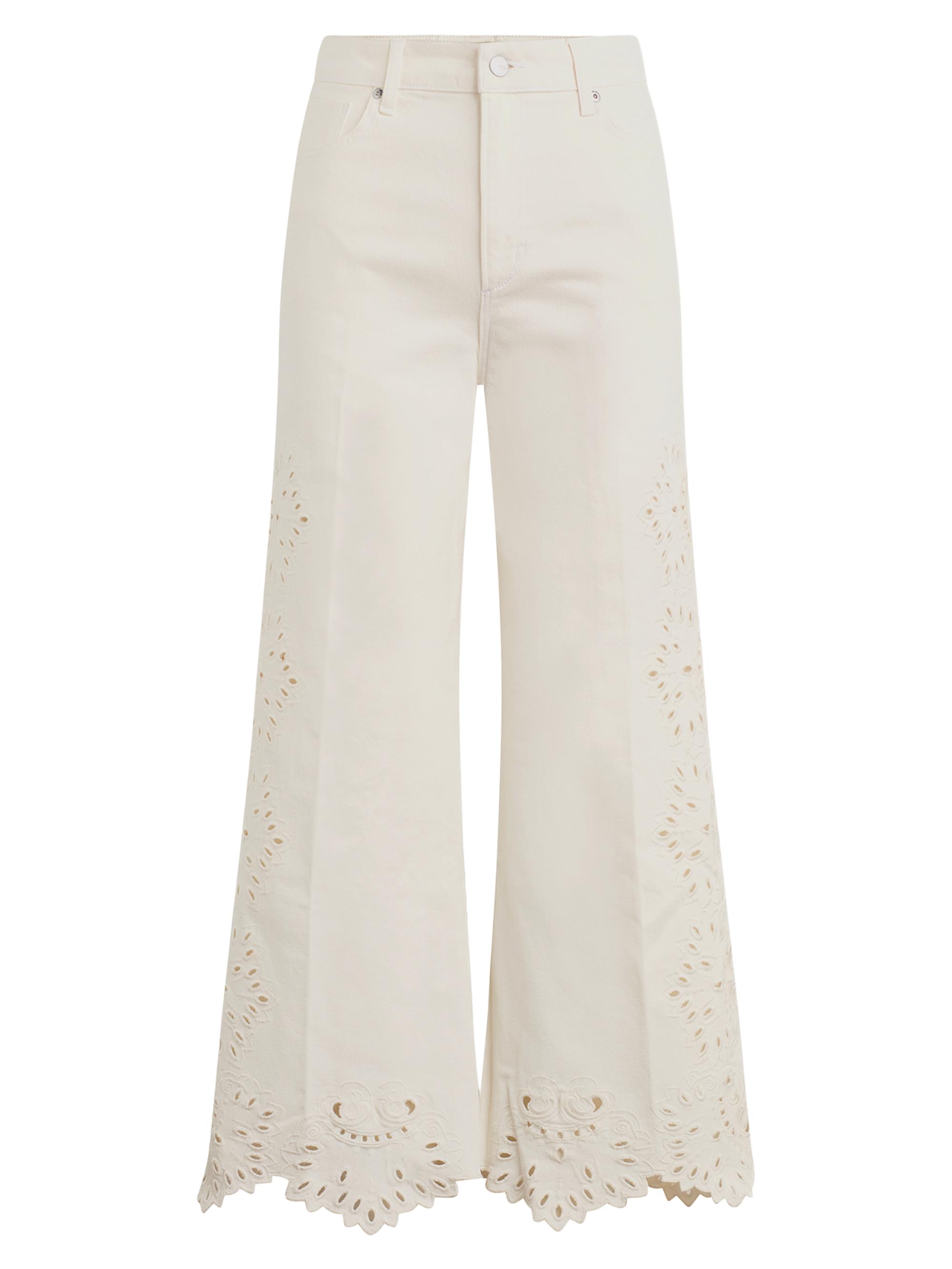 Joe's Jeans Women's Mia Stretch-Cotton Wide-leg Ankle Jeans - Ecru Floral