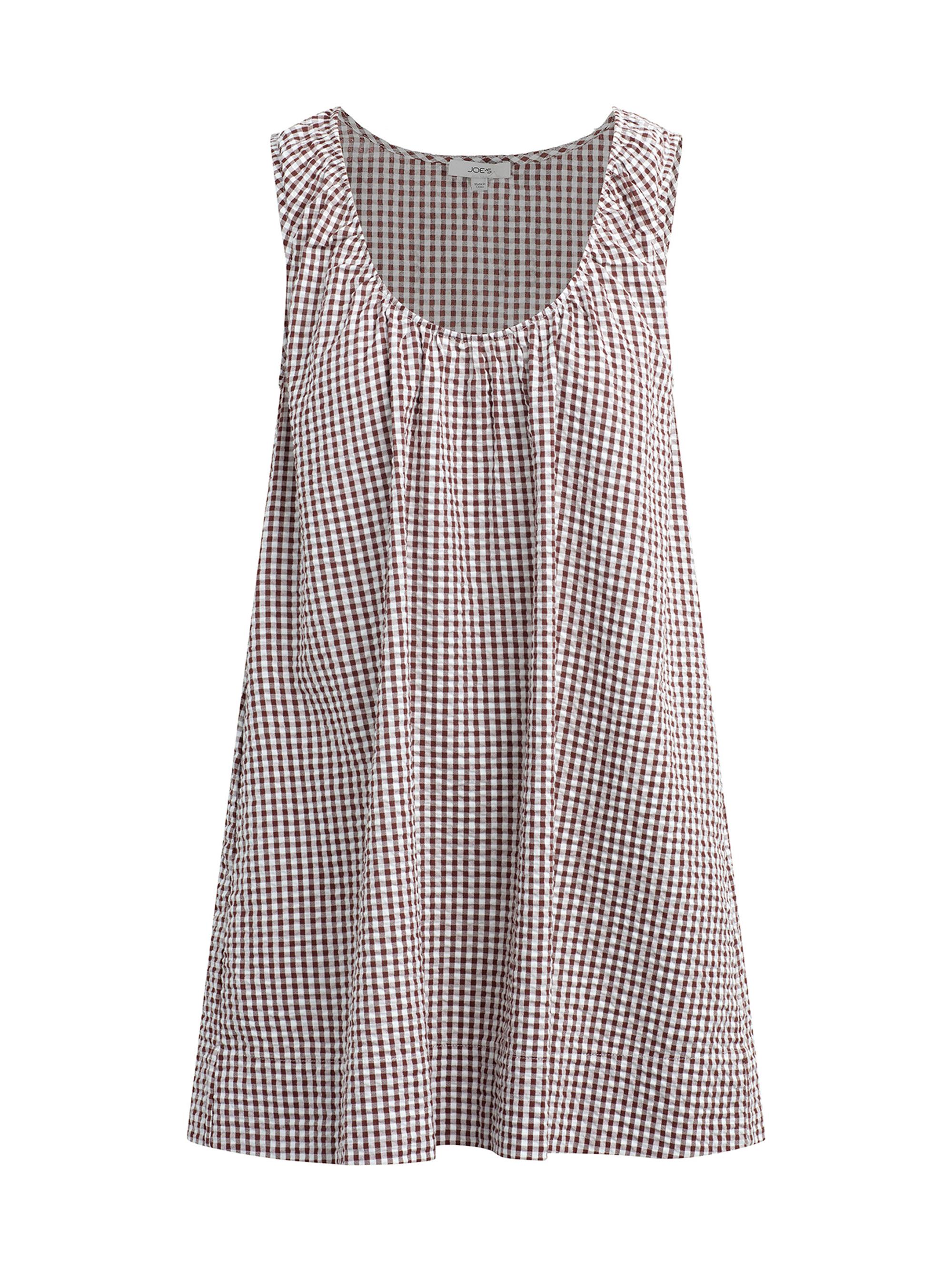 Joe's Jeans Women's Ana Gingham Cotton-Blend Shift Minidress - Macchiato Gingham
