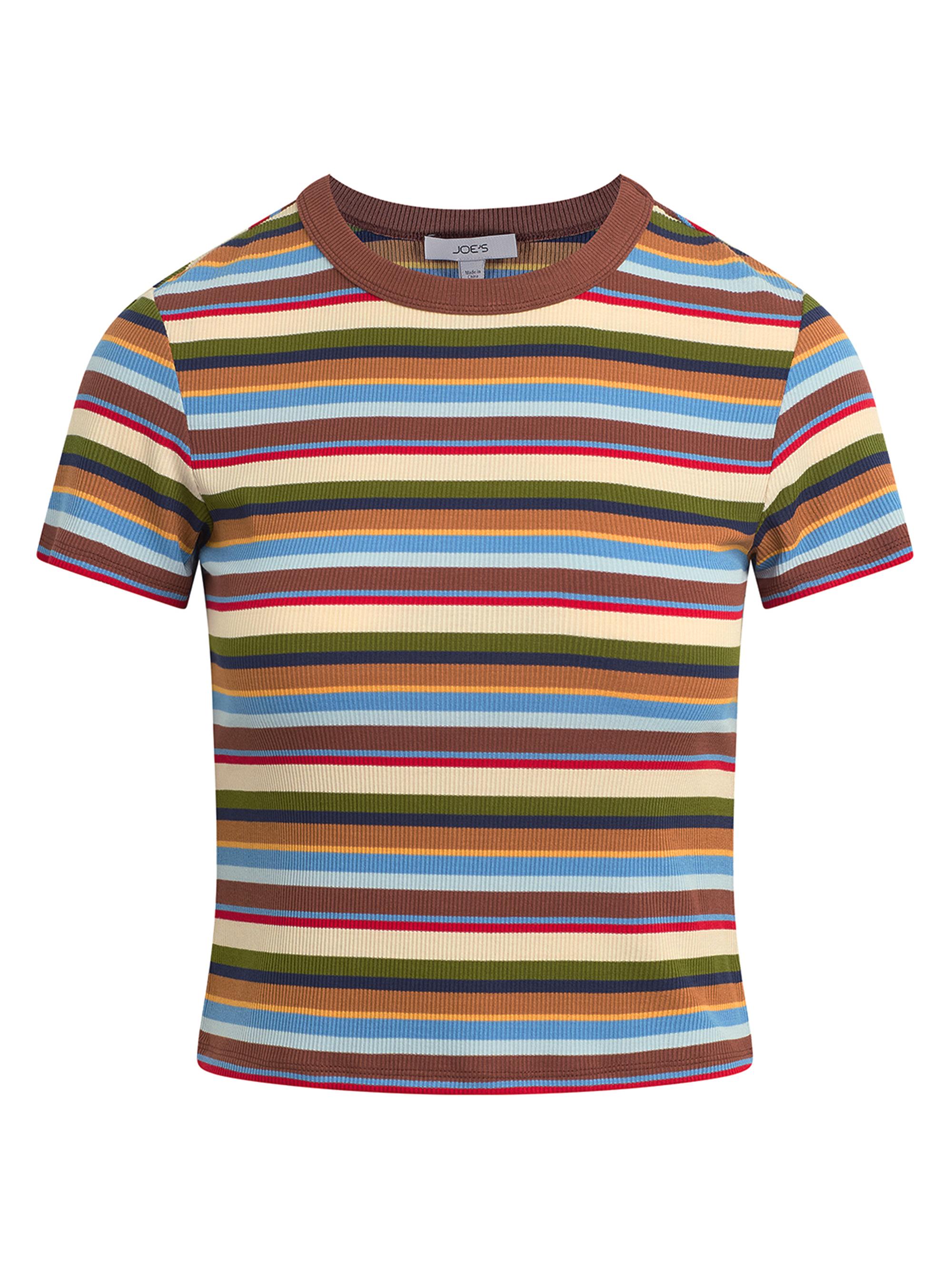 Joe's Jeans Women's The Baby Striped T-Shirt - Multi Variegated Stripe