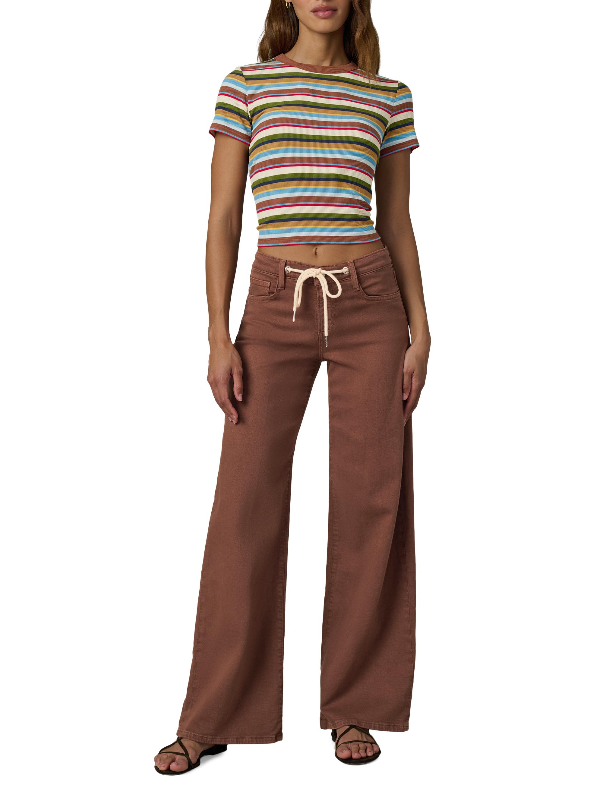 Joe's Jeans Women's The Baby Striped T-Shirt - Multi Variegated Stripe | Thumbnail 2