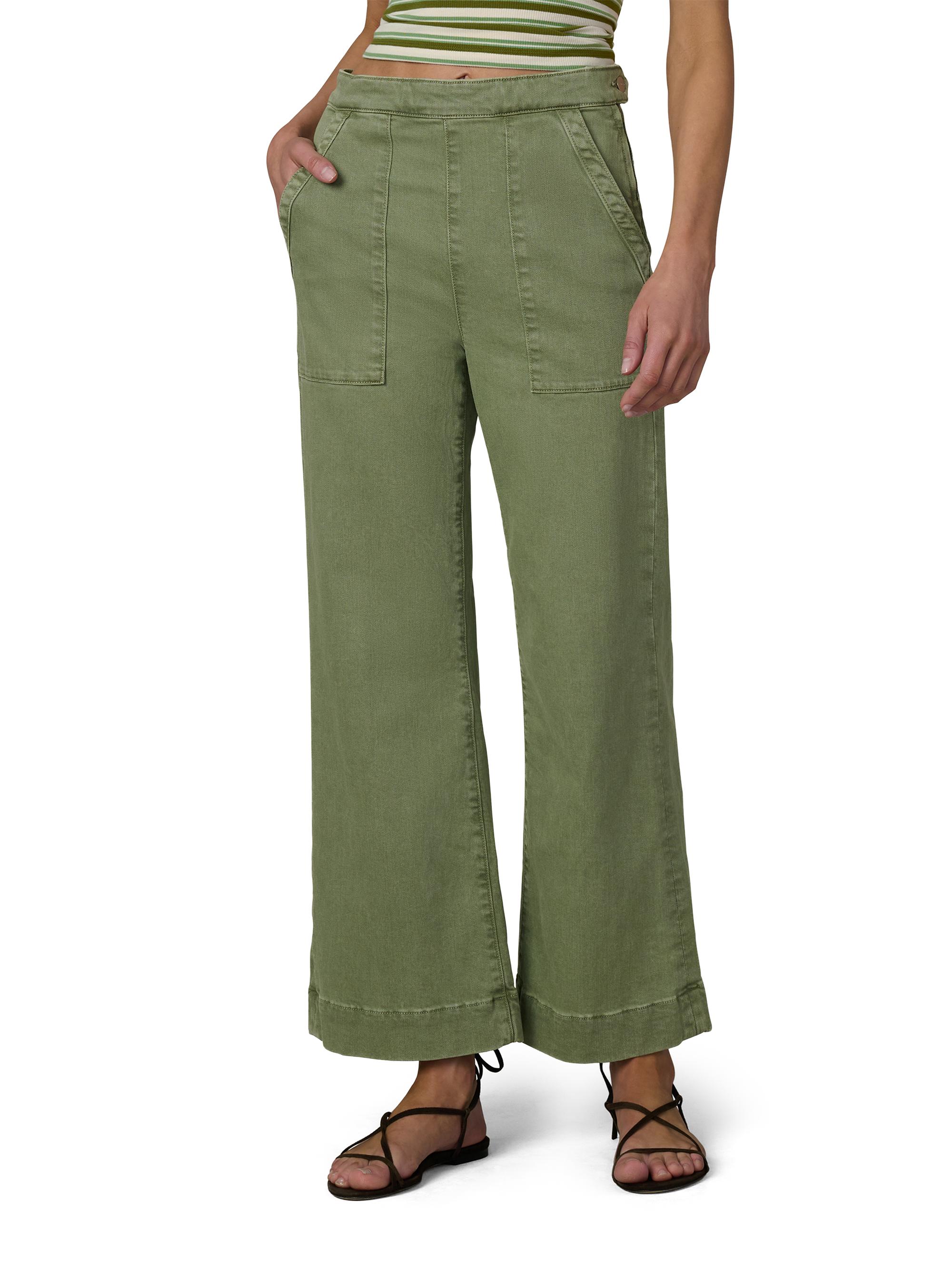Joe's Jeans Women's The Side Zip Wide-Leg Ankle Pants - Pesto | Thumbnail 3