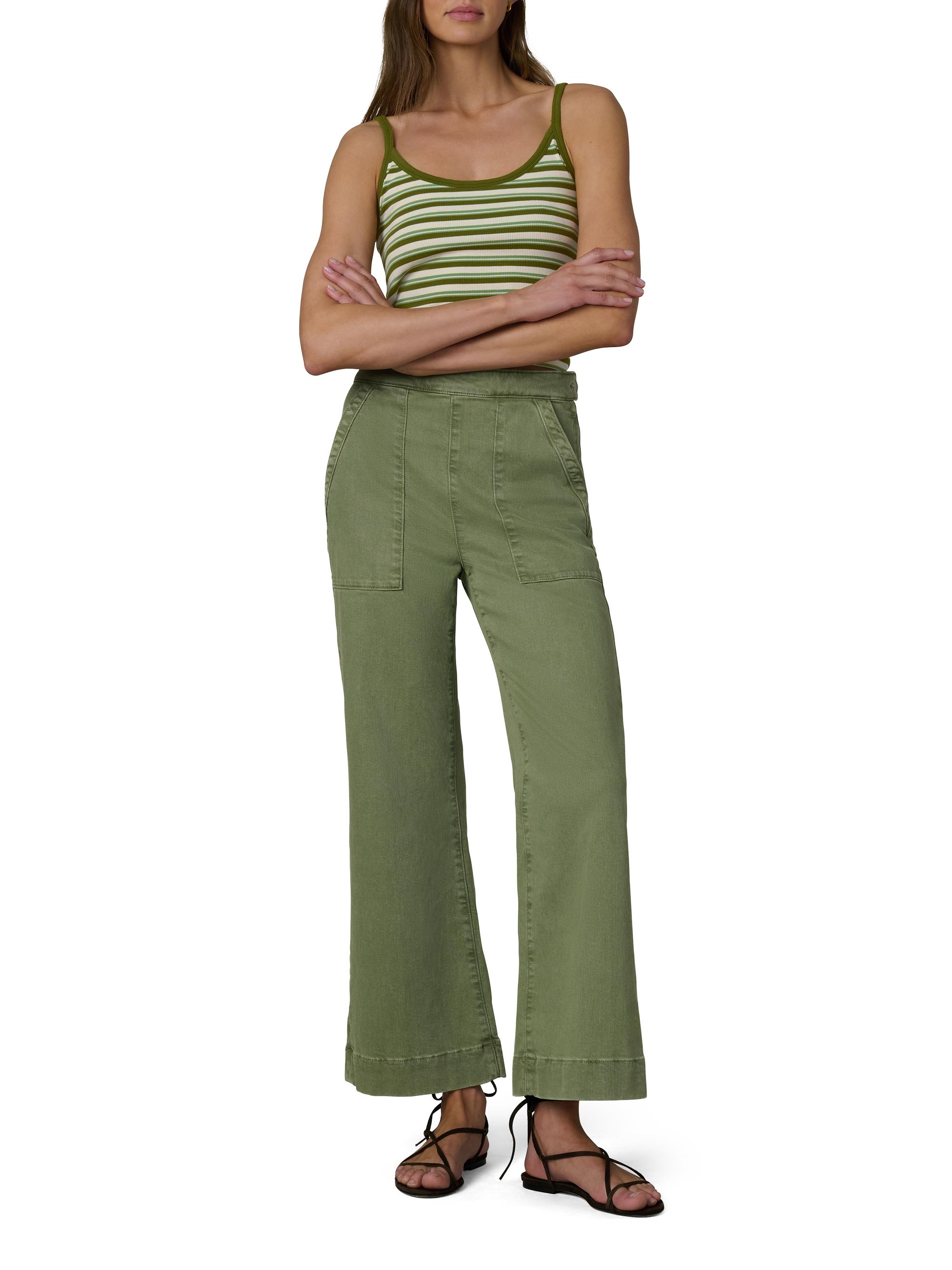 Joe's Jeans Women's The Side Zip Wide-Leg Ankle Pants - Pesto | Thumbnail 2
