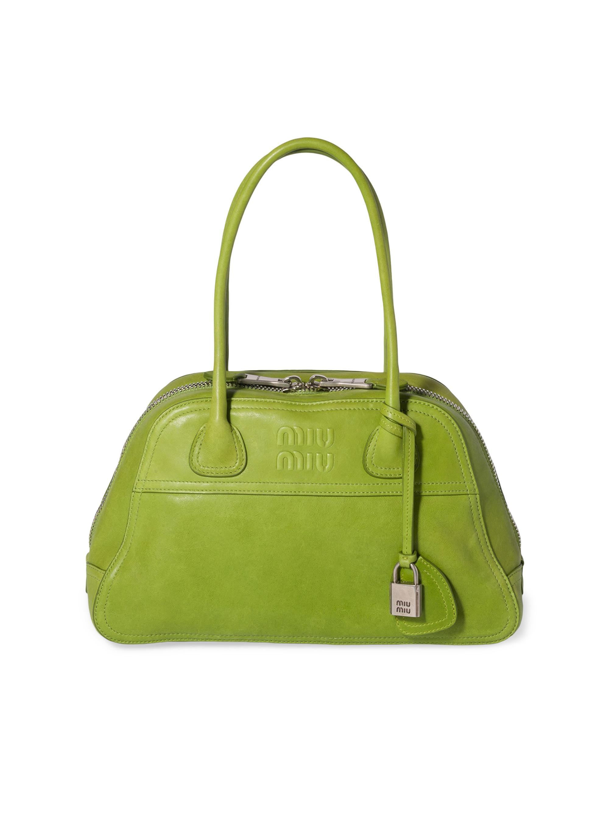 Miu Miu Women's Vivant Leather Top Handle Bag - Green