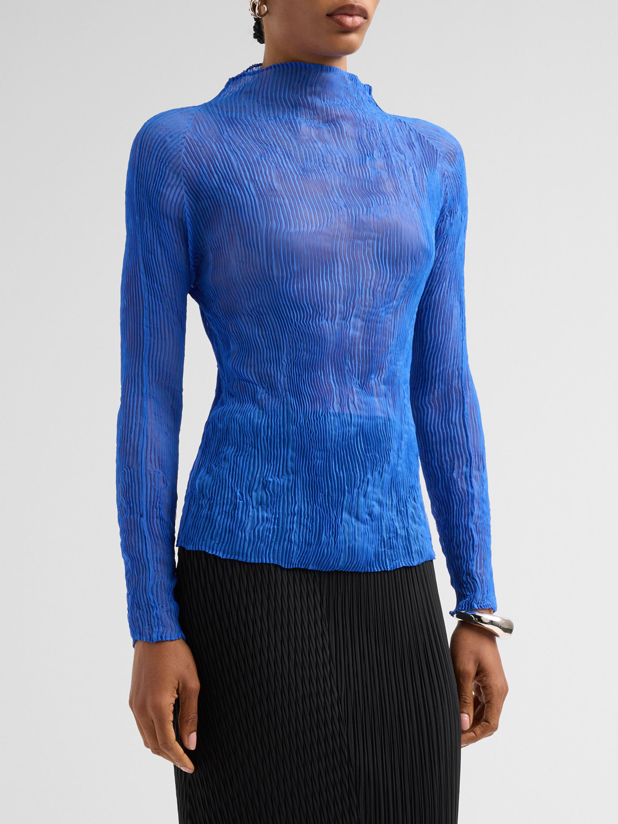 Issey Miyake Chiffon Twist Rib-Knit Top | Saks Fifth Avenue