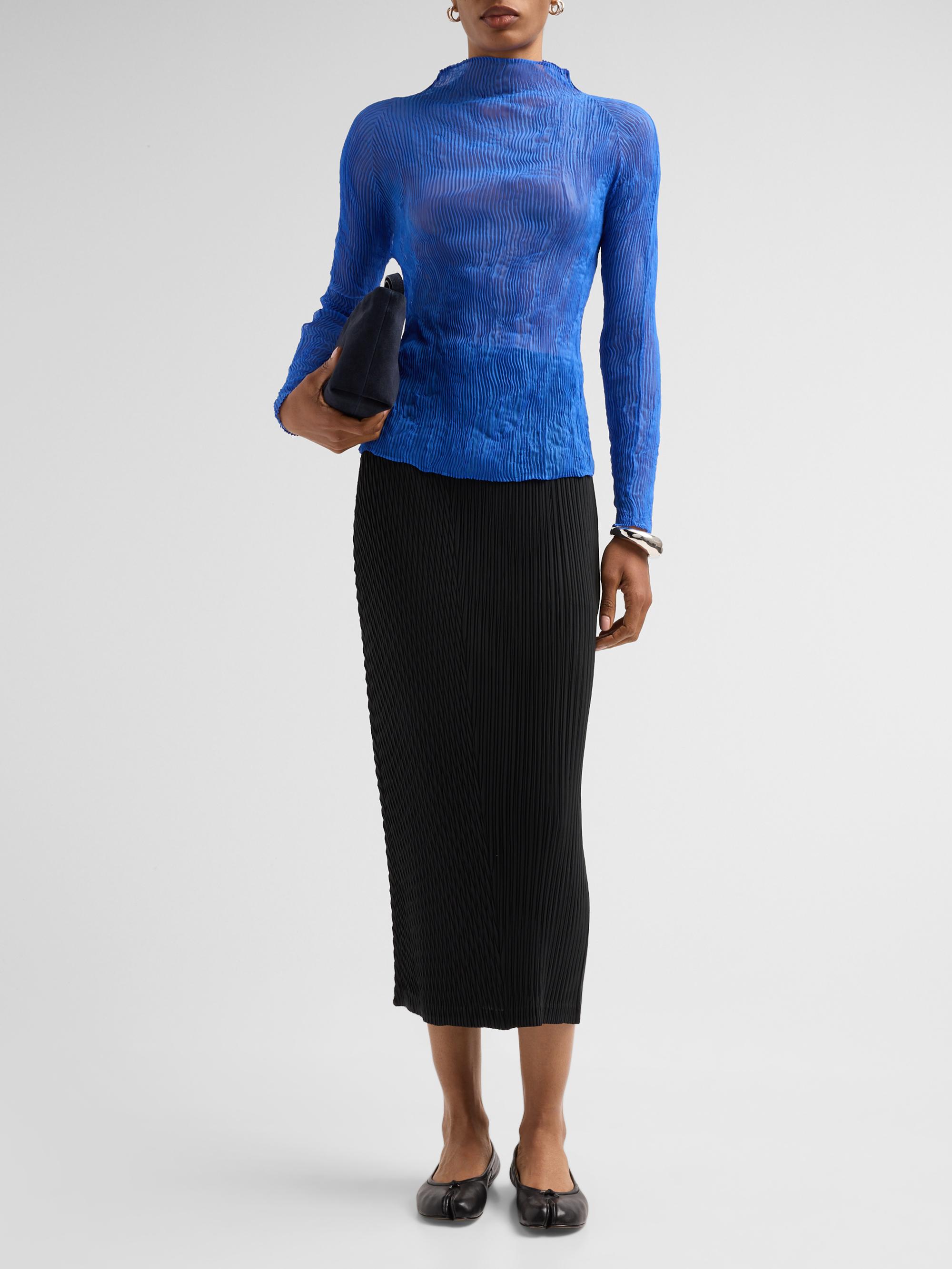 Issey Miyake Chiffon Twist Rib-Knit Top | Saks Fifth Avenue