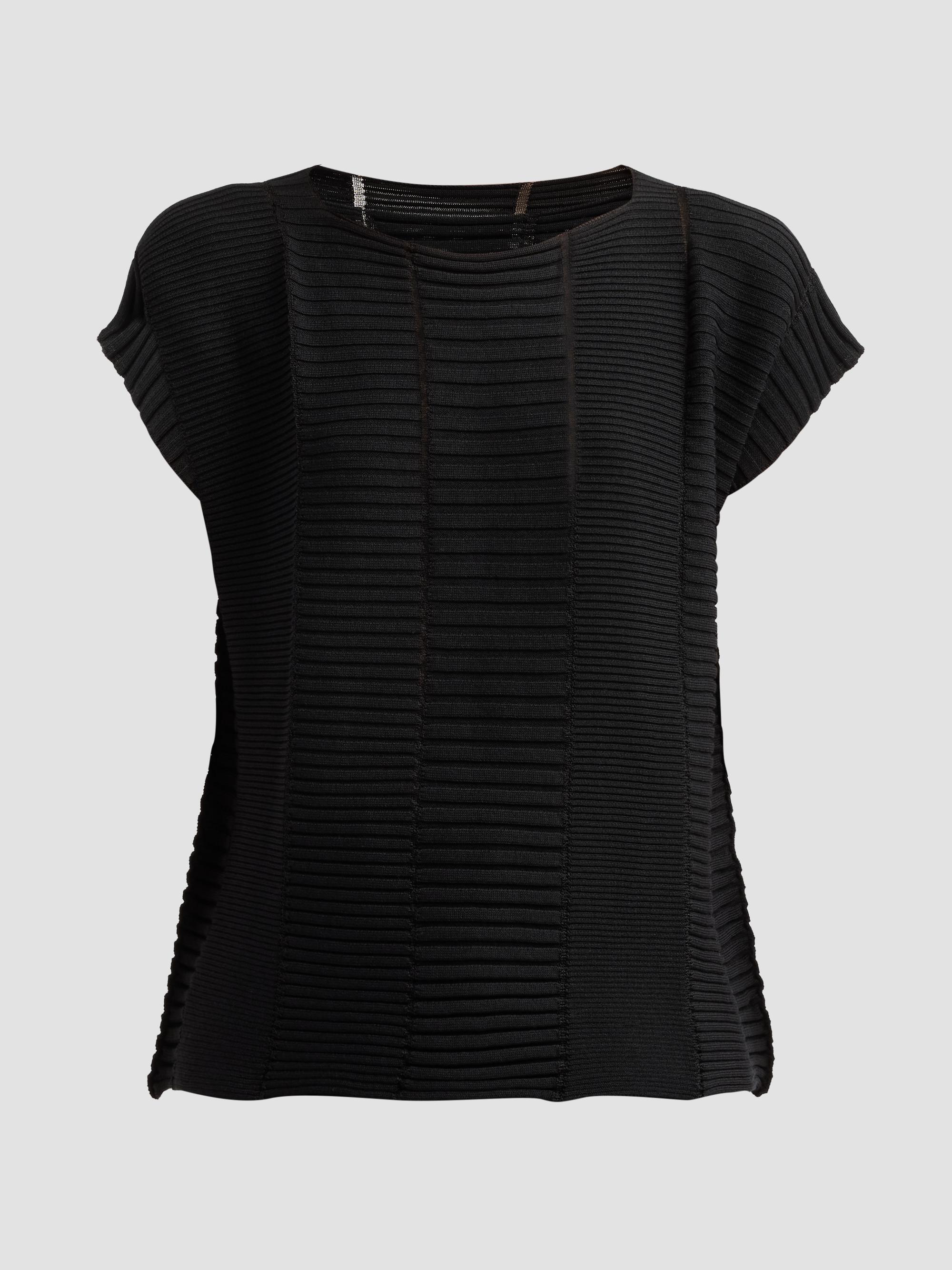 ISSEY MIYAKE COLUMN KNIT GRAY トップ Issey Miyake Column Knit Short-Sleeve Top | Saks Fifth Avenue