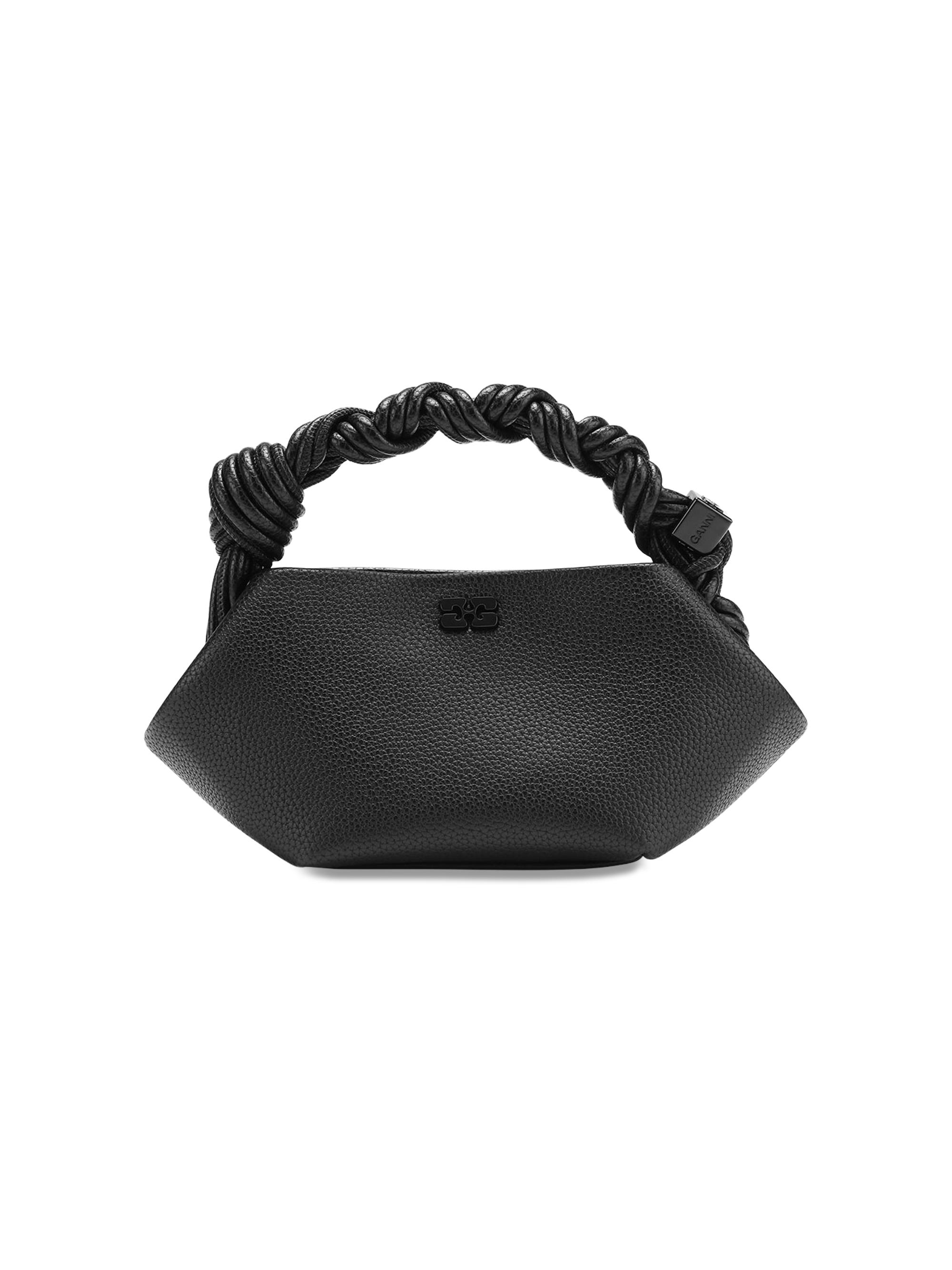Ganni Women's Bou Mini Leather Top Handle Bag - Black