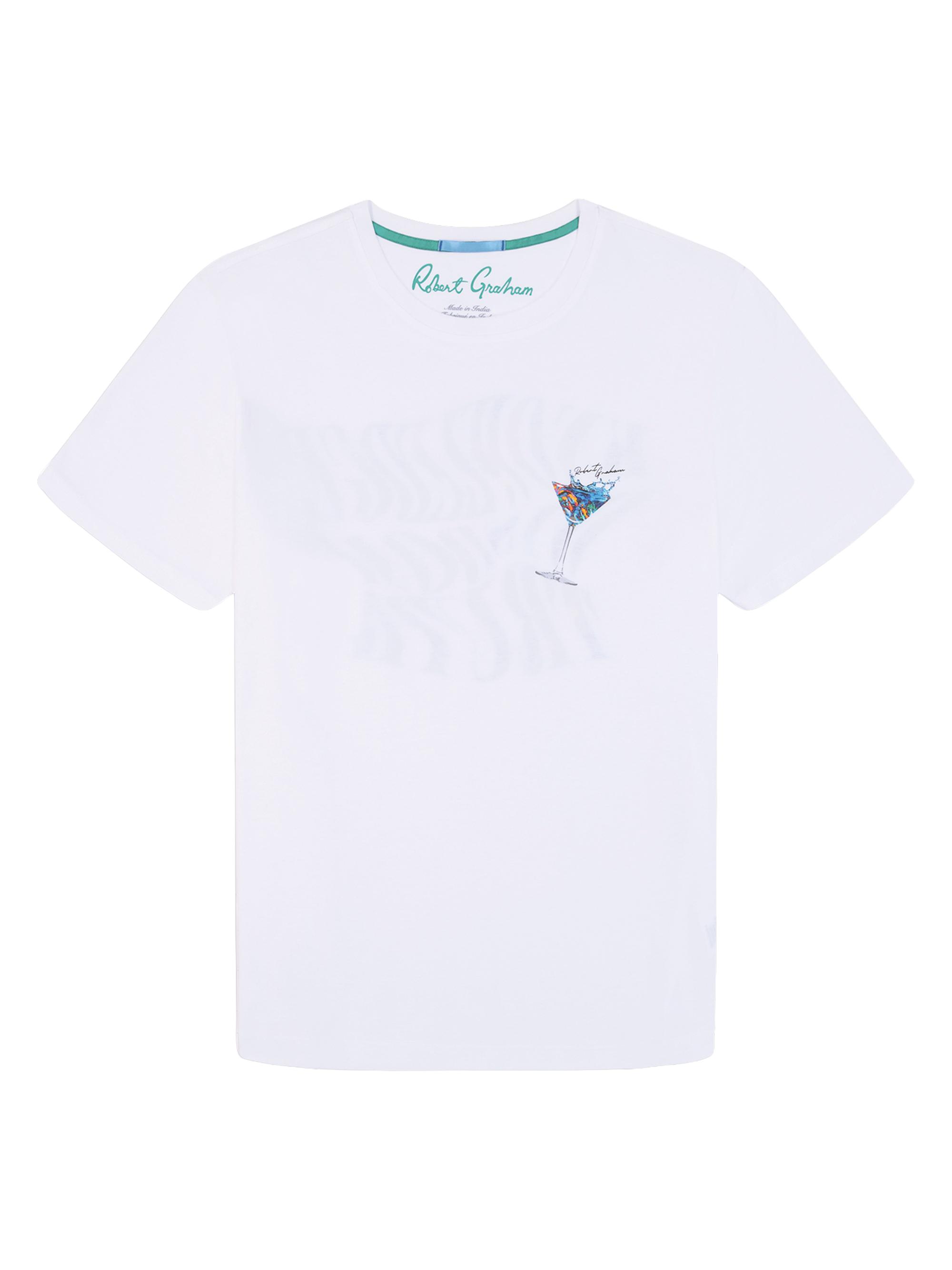 Robert Graham Men's Wavy Sips Graphic T-Shirt - White