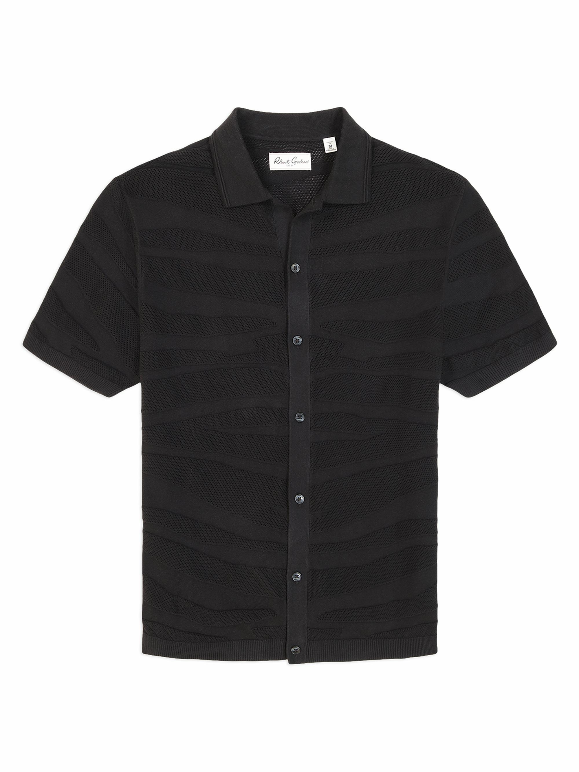 Saint Laurent Shirt in Matte and Shiny Cassandre Striped Silk