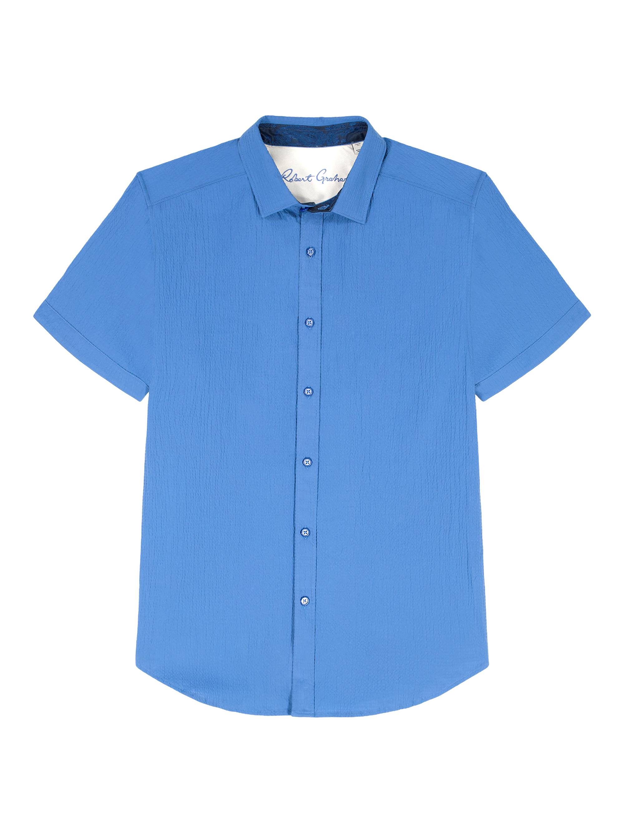 Robert Graham Men's Thresher Seersucker Short-Sleeve Shirt - Blue