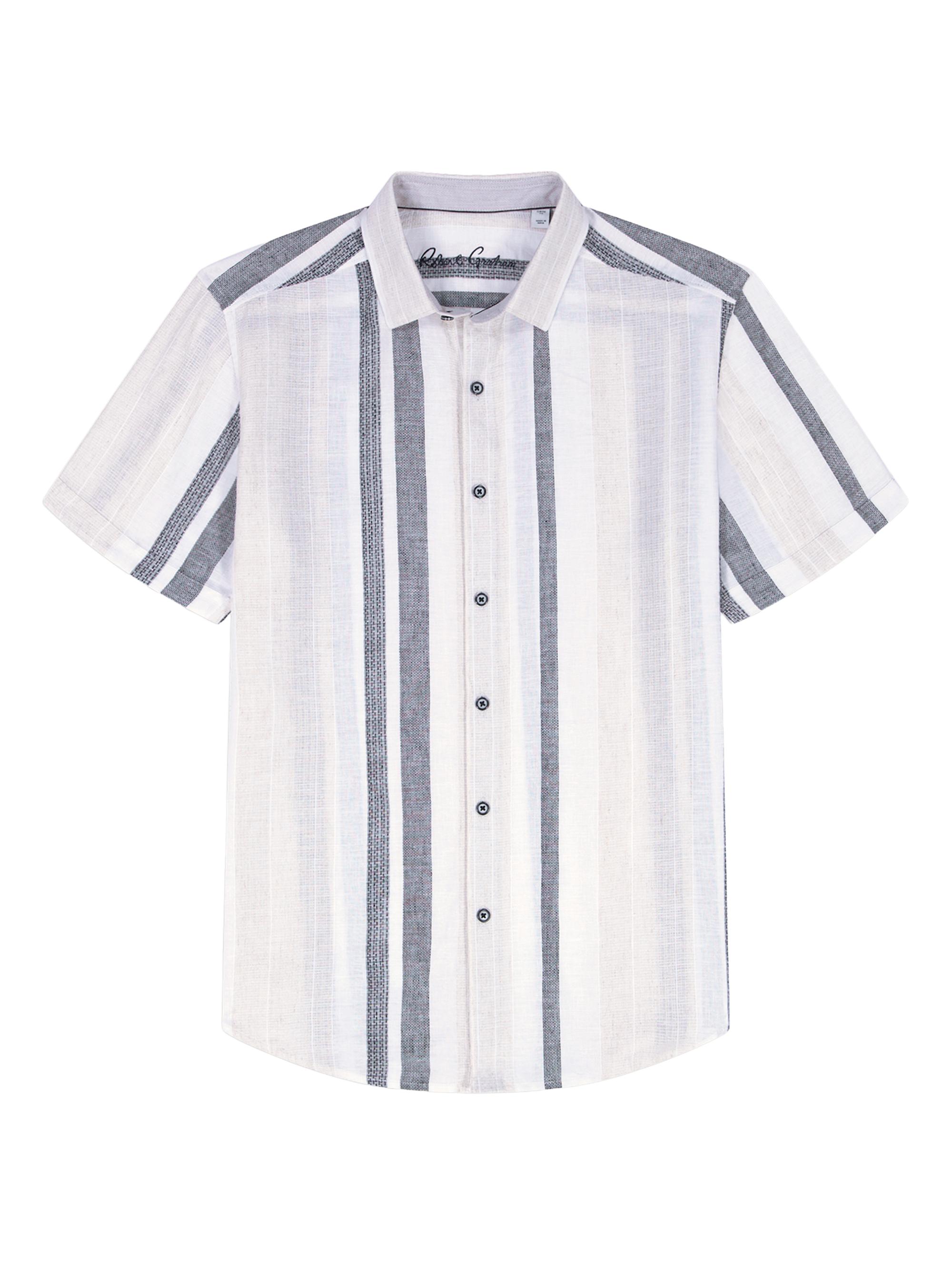 Robert Graham Men's Makai Striped Short-Sleeve Shirt - White